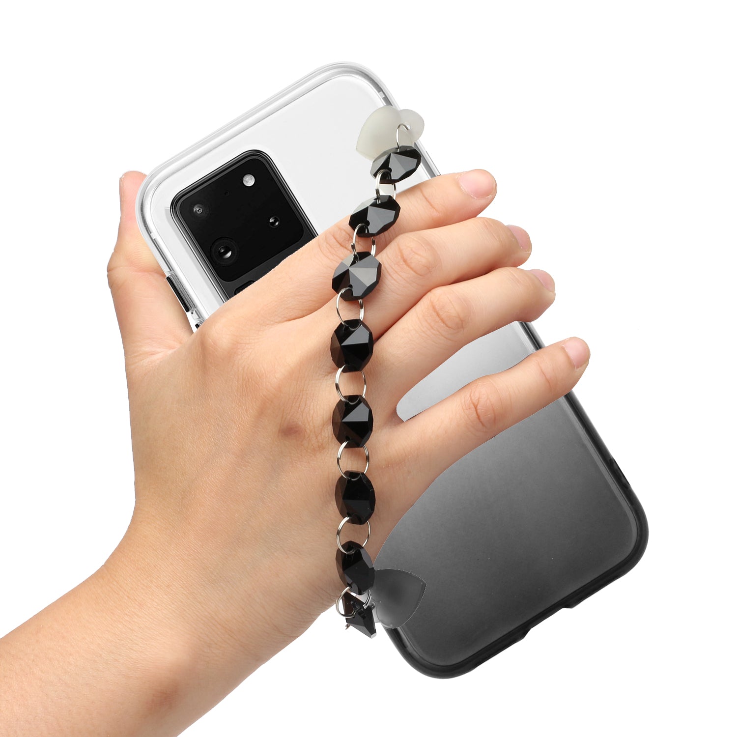 Soft TPU Phone Case Cover with Crystal Bracelet for Samsung Galaxy S20 Ultra - Black