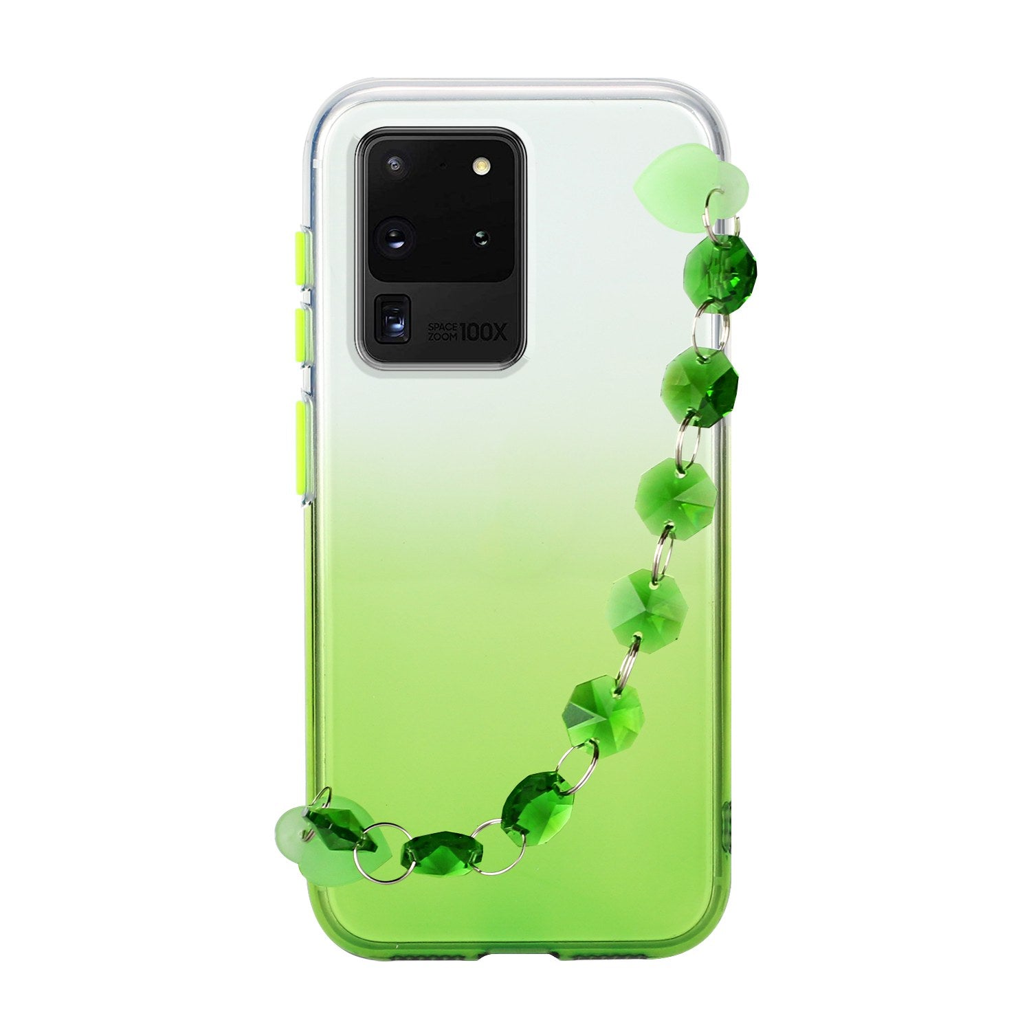 Soft TPU Phone Case Cover with Crystal Bracelet for Samsung Galaxy S20 Ultra - Green