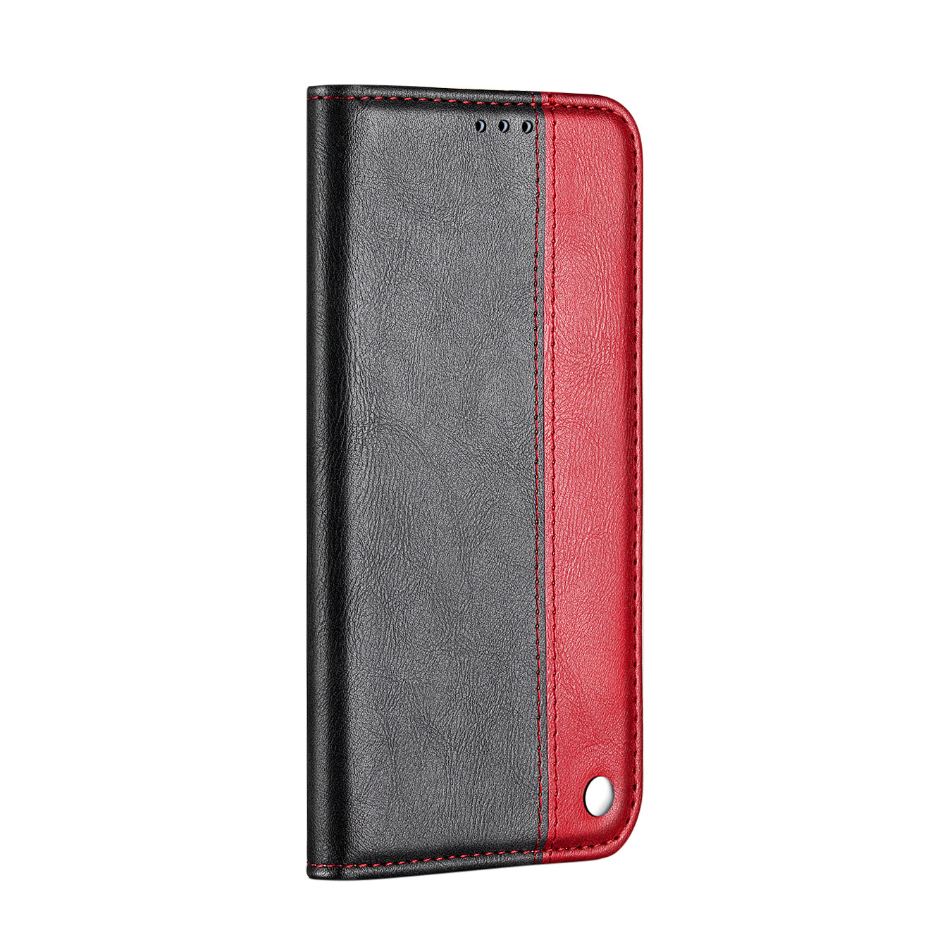 Auto-absorbed Business Splice Style Leather Cover Stand Case with Card Slot for Samsung Galaxy S20 Ultra - Red