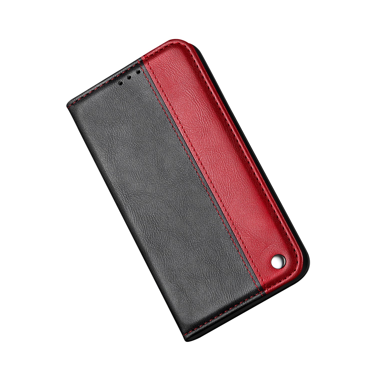 Auto-absorbed Business Splice Style Leather Cover Stand Case with Card Slot for Samsung Galaxy S20 Ultra - Red