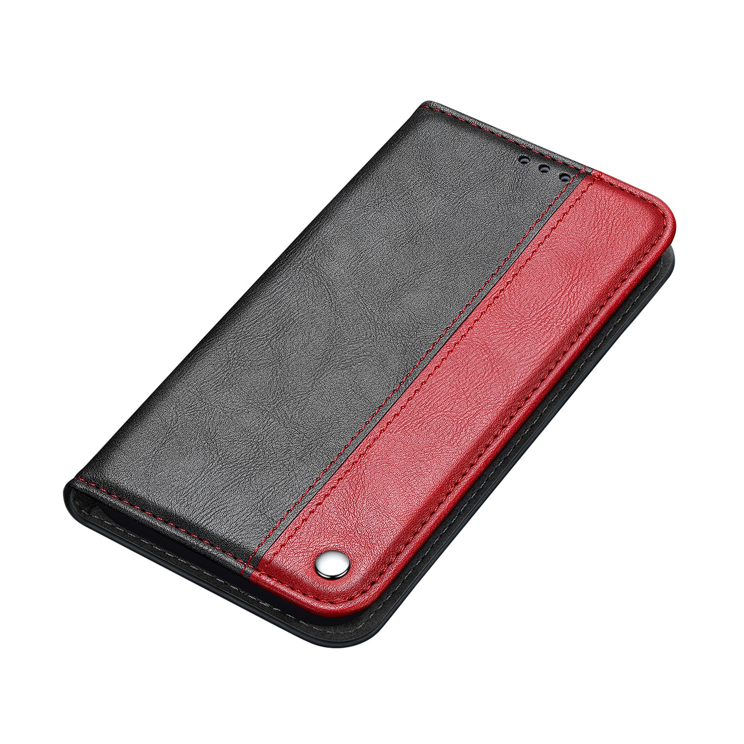 Auto-absorbed Business Splice Style Leather Cover Stand Case with Card Slot for Samsung Galaxy S20 Ultra - Red