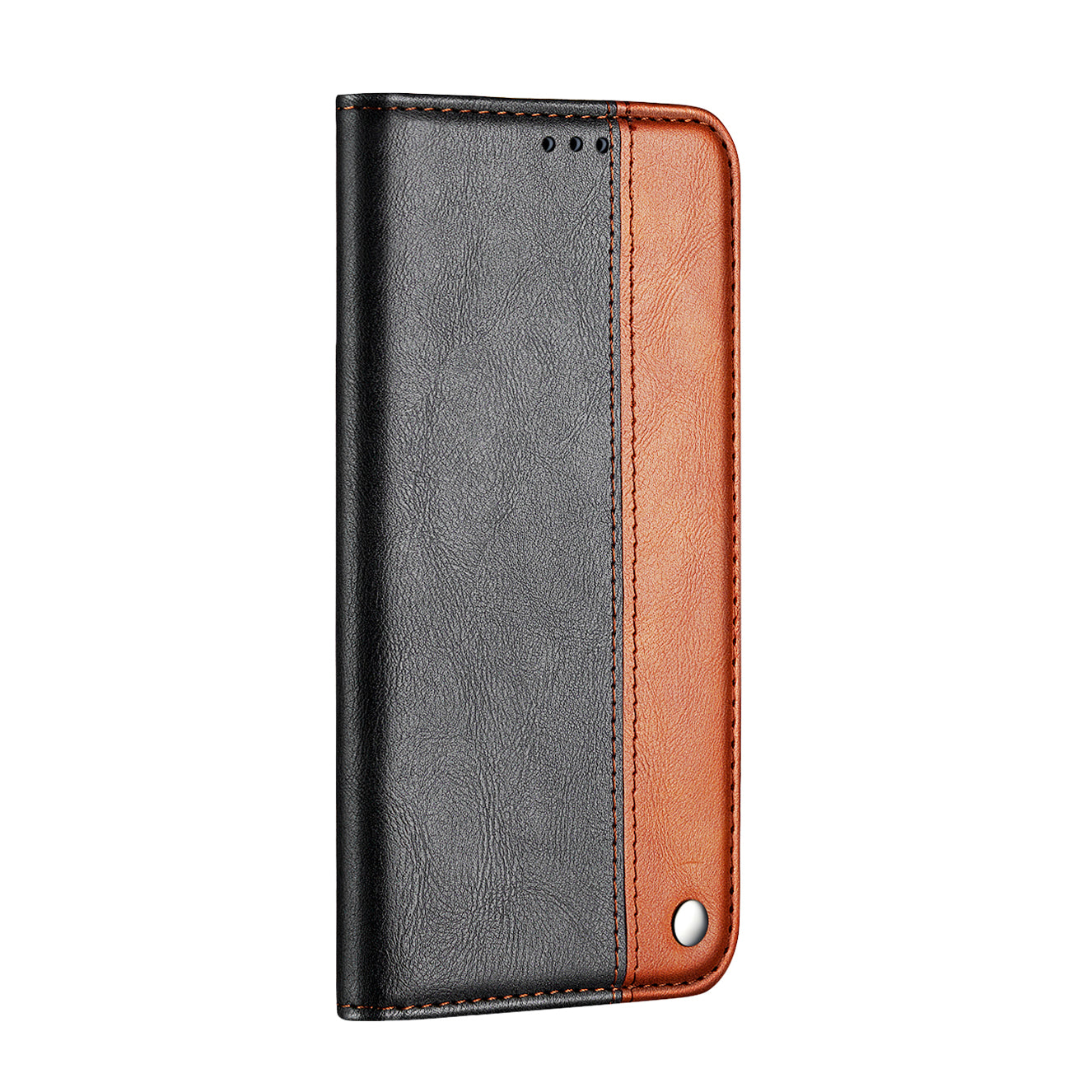 Auto-absorbed Business Splice Style Leather Cover Stand Case with Card Slot for Samsung Galaxy S20 Ultra - Brown