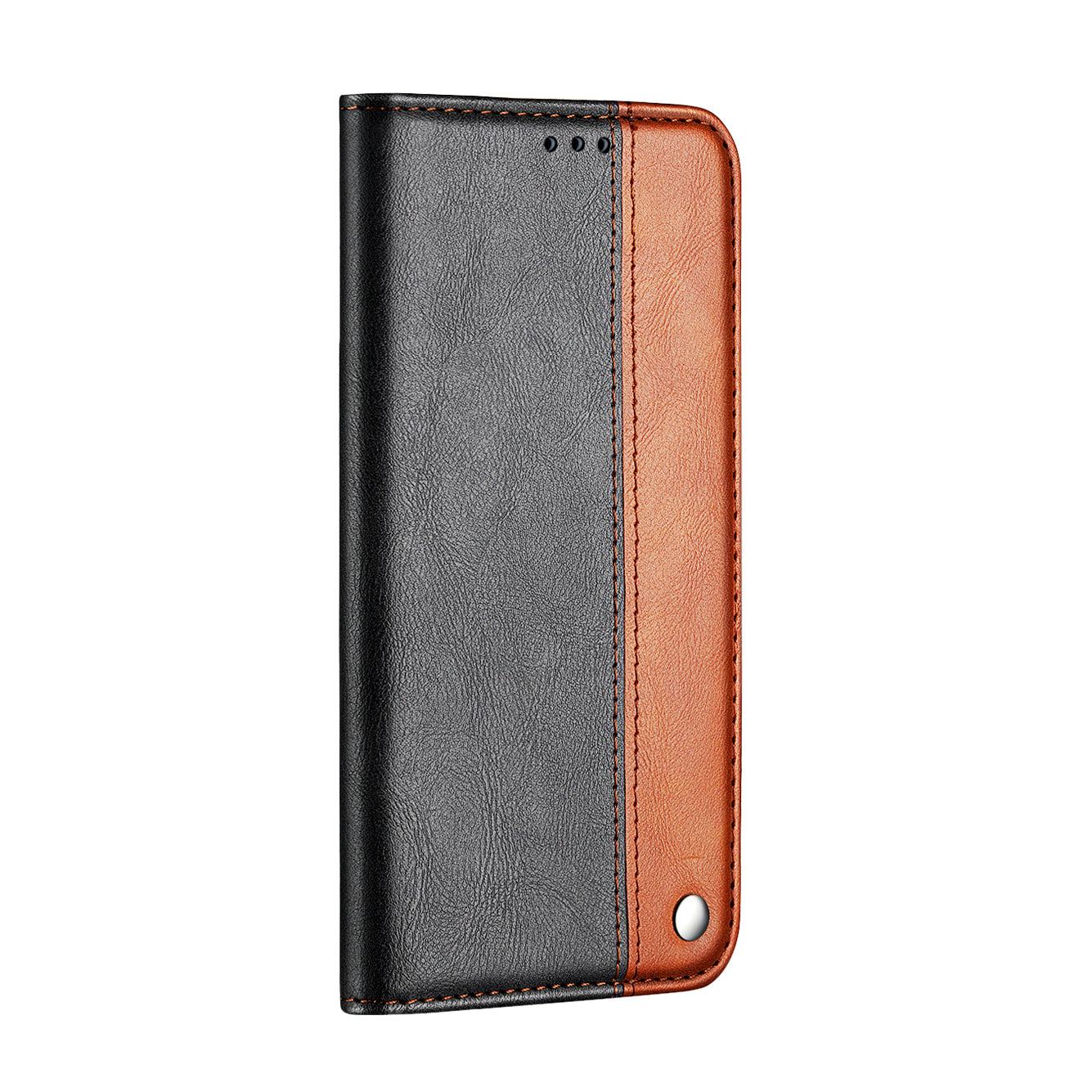 Auto-absorbed Business Splice Style Leather Stand Case with Card Slot Cover for Samsung Galaxy S20 4G/S20 5G - Brown