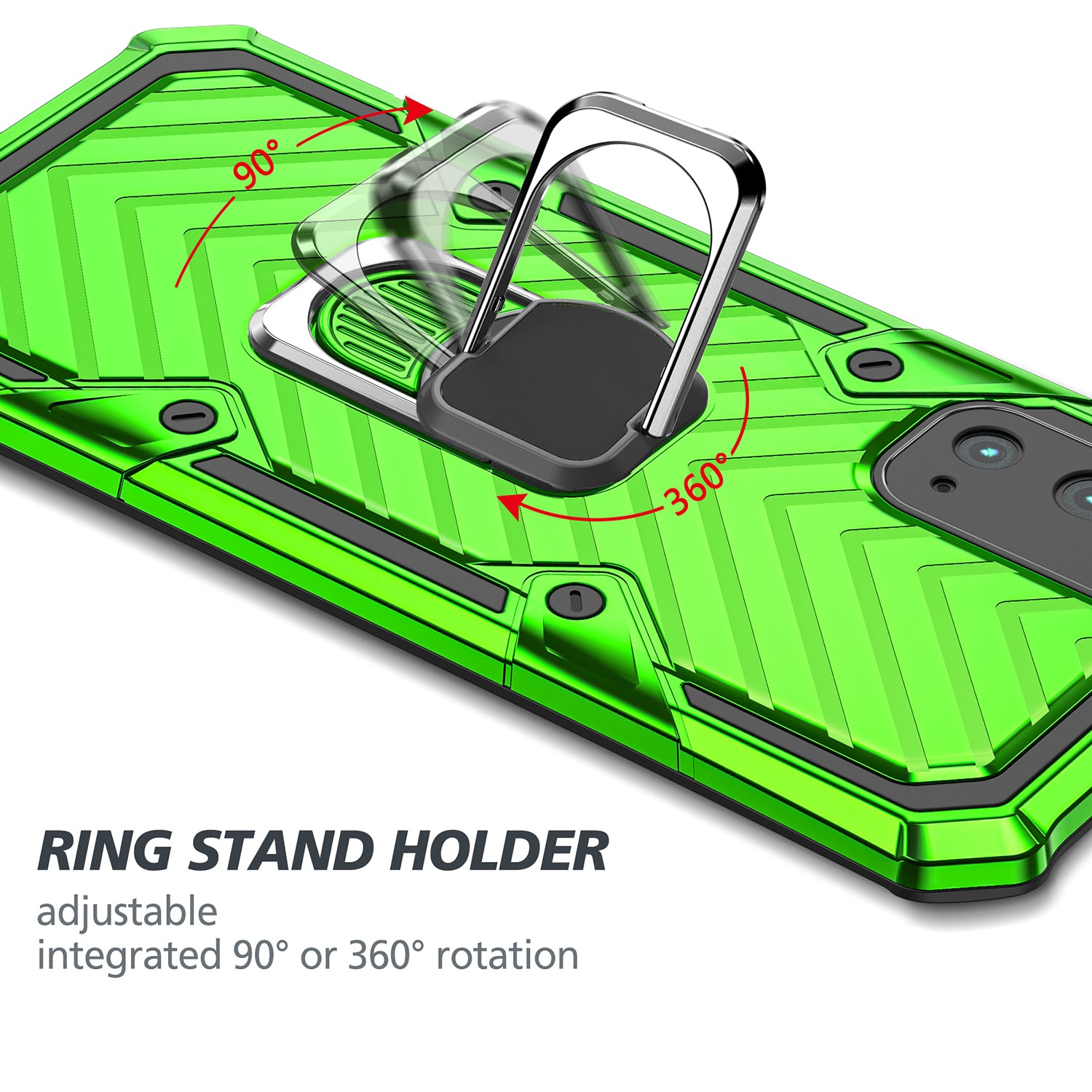 Rotatable Finger Ring Kickstand PC + TPU Hybrid Back Case for Samsung Galaxy S20 4G/S20 5G - Light Green