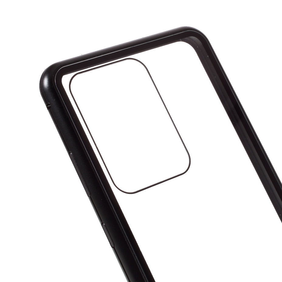 Single-sided Tempered Glass Magnetic Adsorption Cover for Samsung Galaxy S20 Ultra - Black