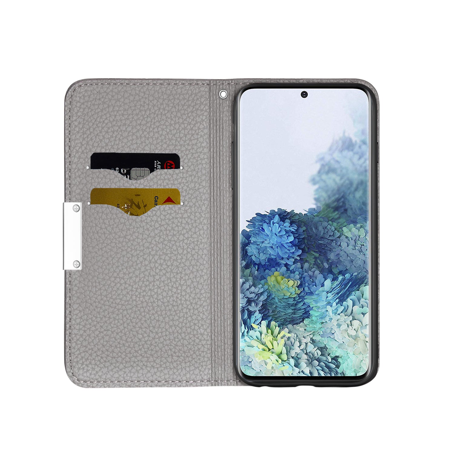 Retro Case Litchi Skin Leather Stand Cover with Card Slots for Samsung Galaxy S20 Plus/S20 Plus 5G  - Grey