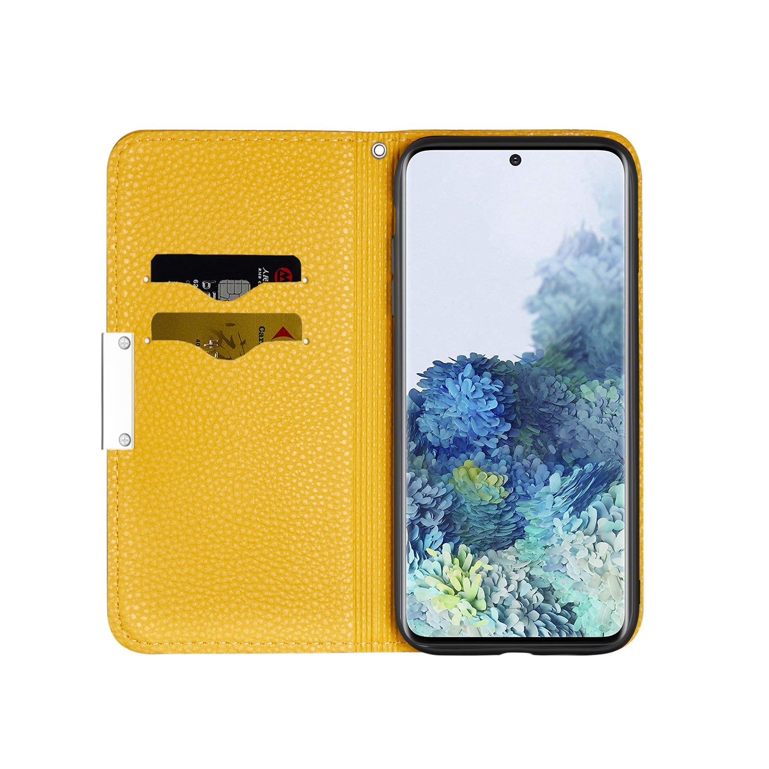 Retro Case Litchi Skin Leather Stand Cover with Card Slots for Samsung Galaxy S20 Plus/S20 Plus 5G  - Yellow