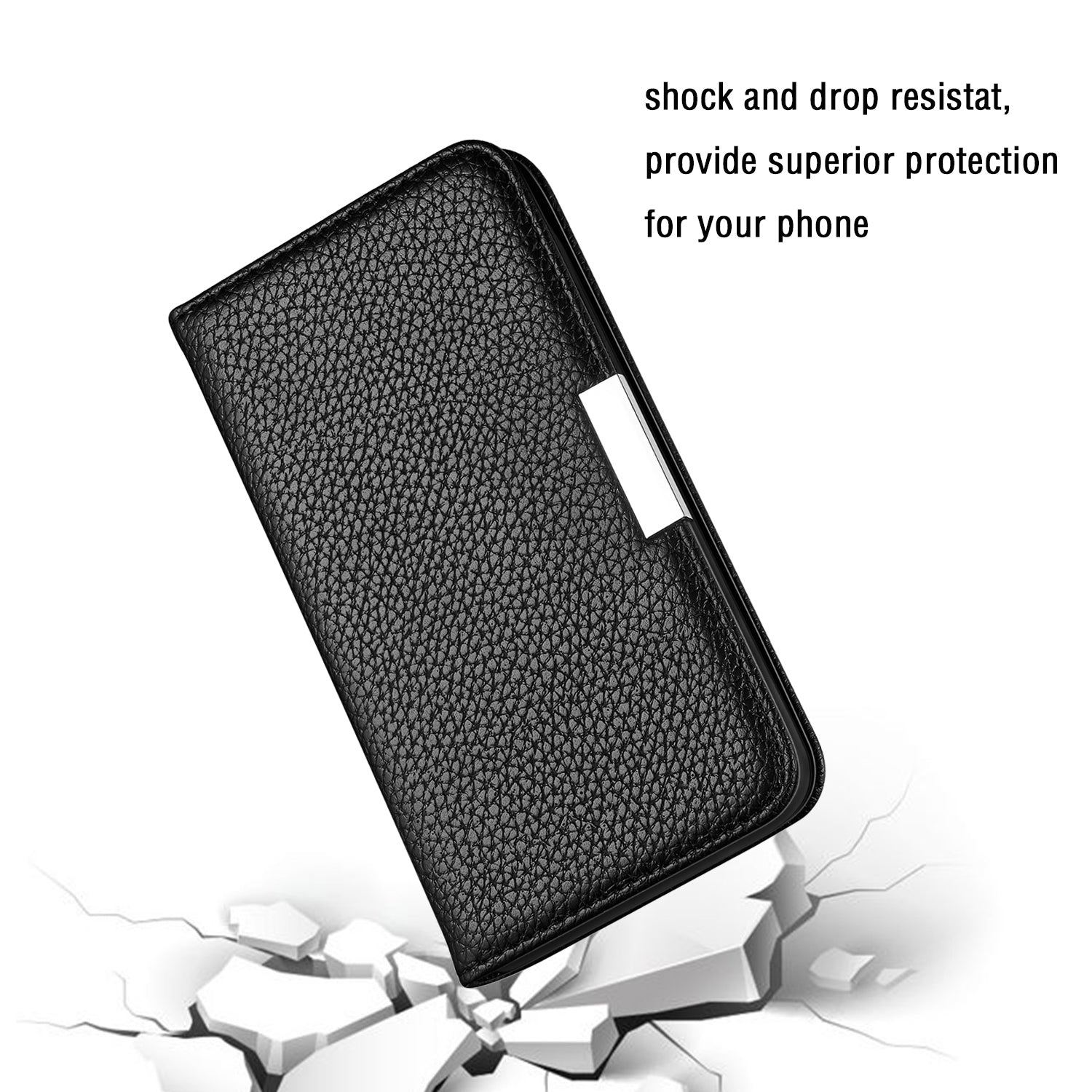 Litchi Skin Leather Stand Cover with Card Slots Retro Case for Samsung Galaxy S20 Ultra - Black