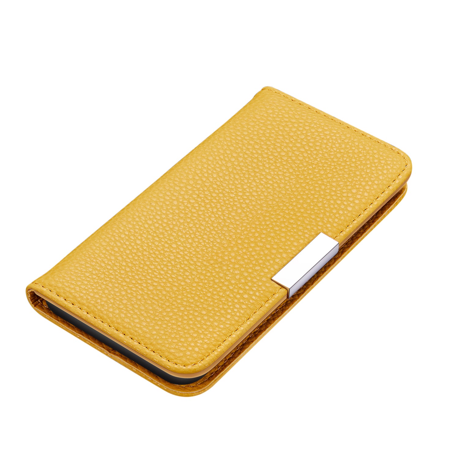 Litchi Skin Leather Stand Cover with Card Slots Retro Case for Samsung Galaxy S20 Ultra - Yellow