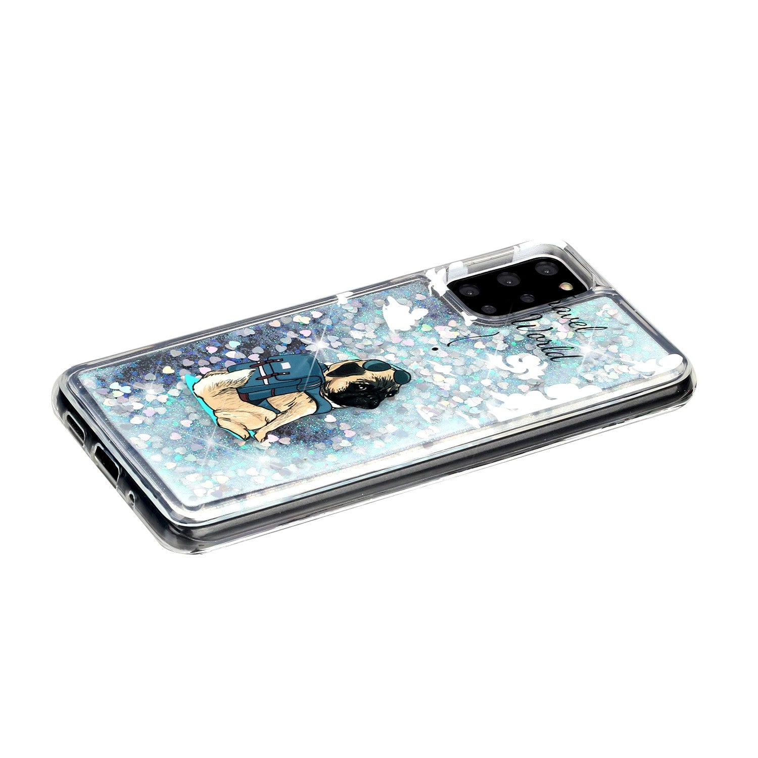 Pattern Printing Glitter Powder Quicksand TPU Back Case for Samsung Galaxy S20 Plus - Dog