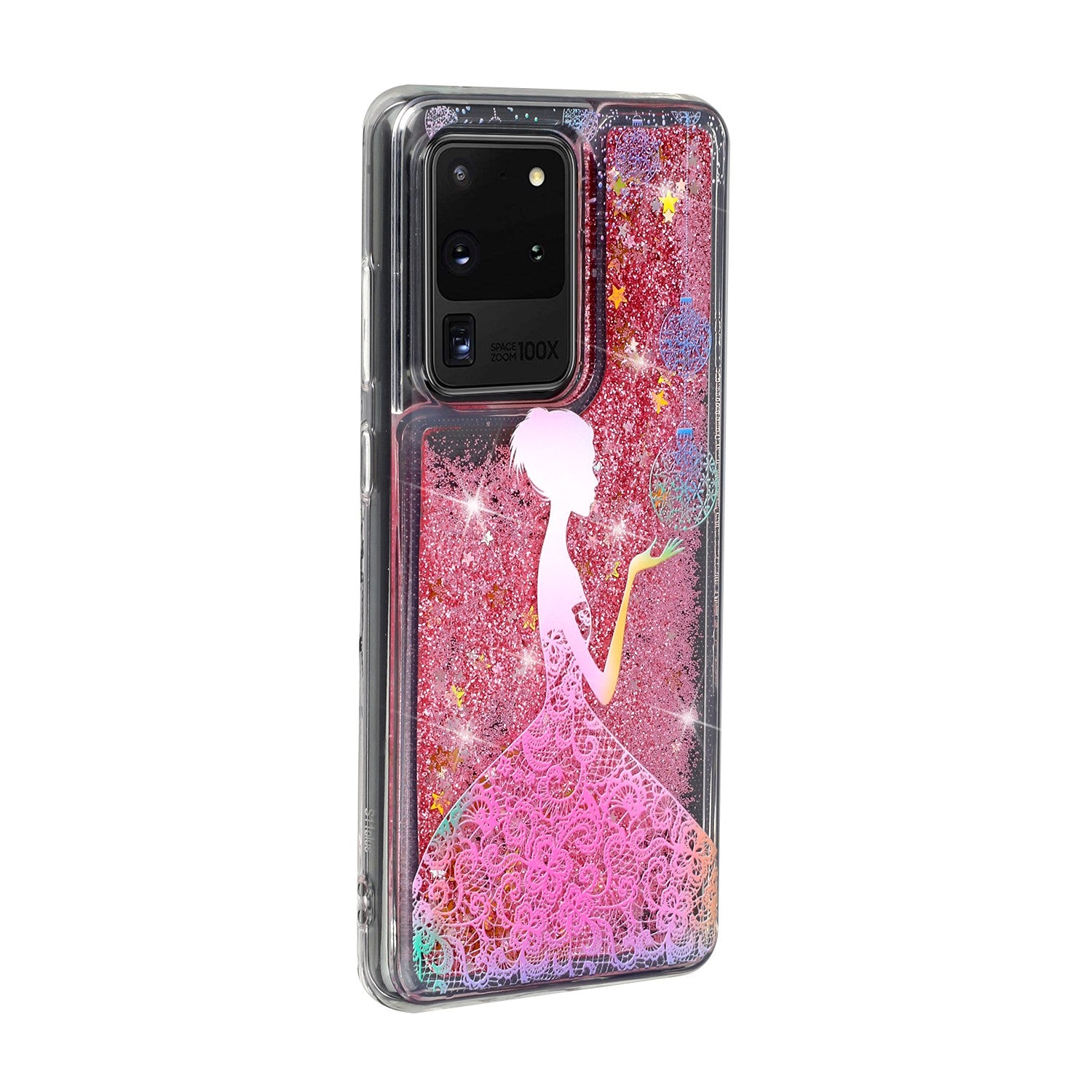 Pattern Printing Glitter Powder Quicksand TPU Phone Case for Samsung Galaxy S20 Ultra - Girl