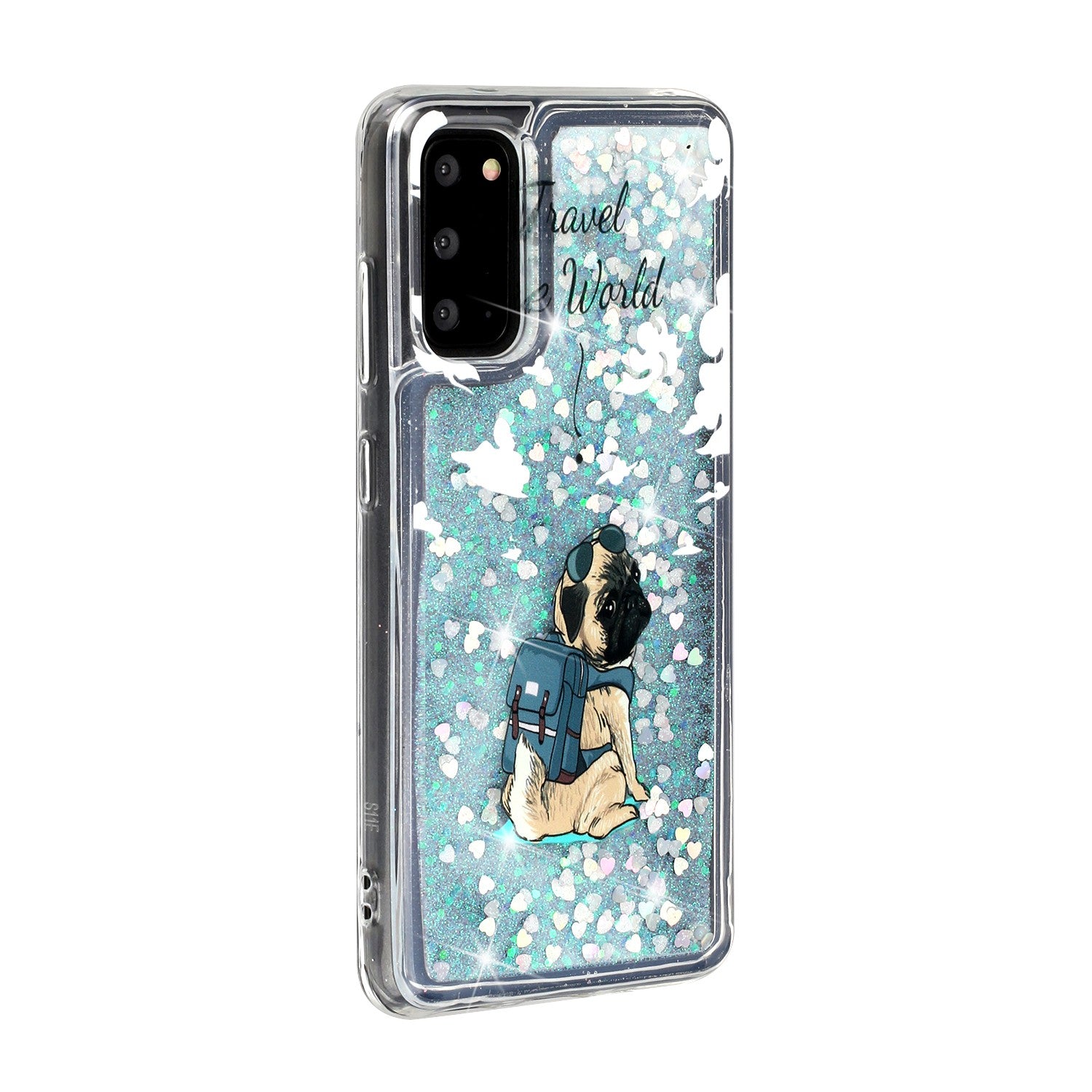 Pattern Printing Glitter Powder Quicksand Cover TPU Case for Samsung Galaxy S20 4G/S20 5G - Dog