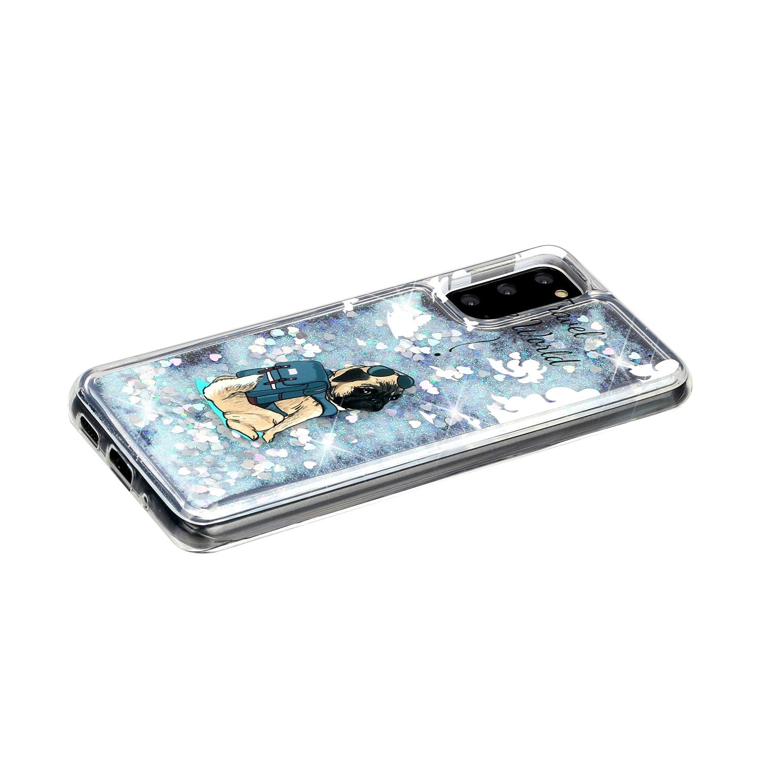 Pattern Printing Glitter Powder Quicksand Cover TPU Case for Samsung Galaxy S20 4G/S20 5G - Dog