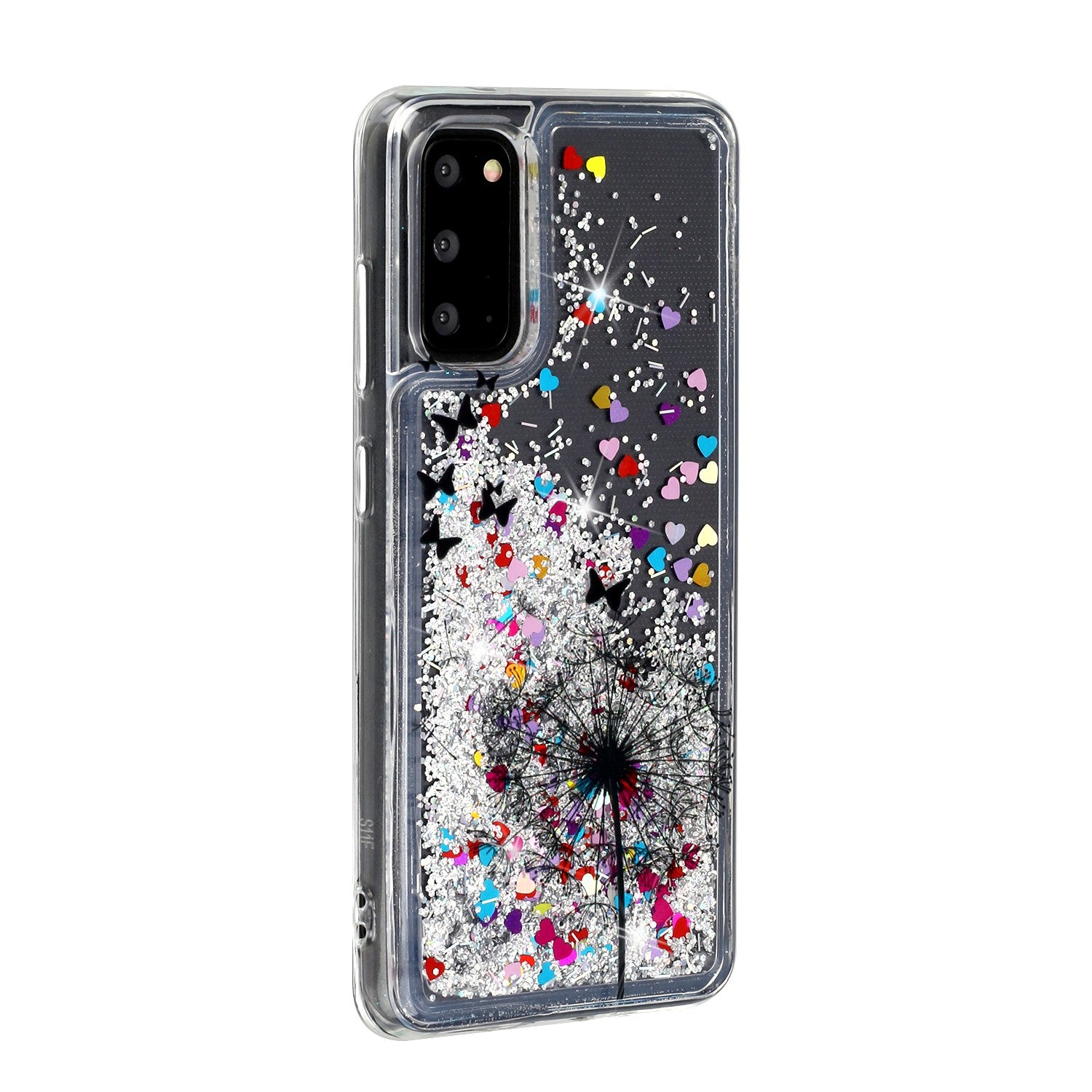 Pattern Printing Glitter Powder Quicksand Cover TPU Case for Samsung Galaxy S20 4G/S20 5G - Dandelion