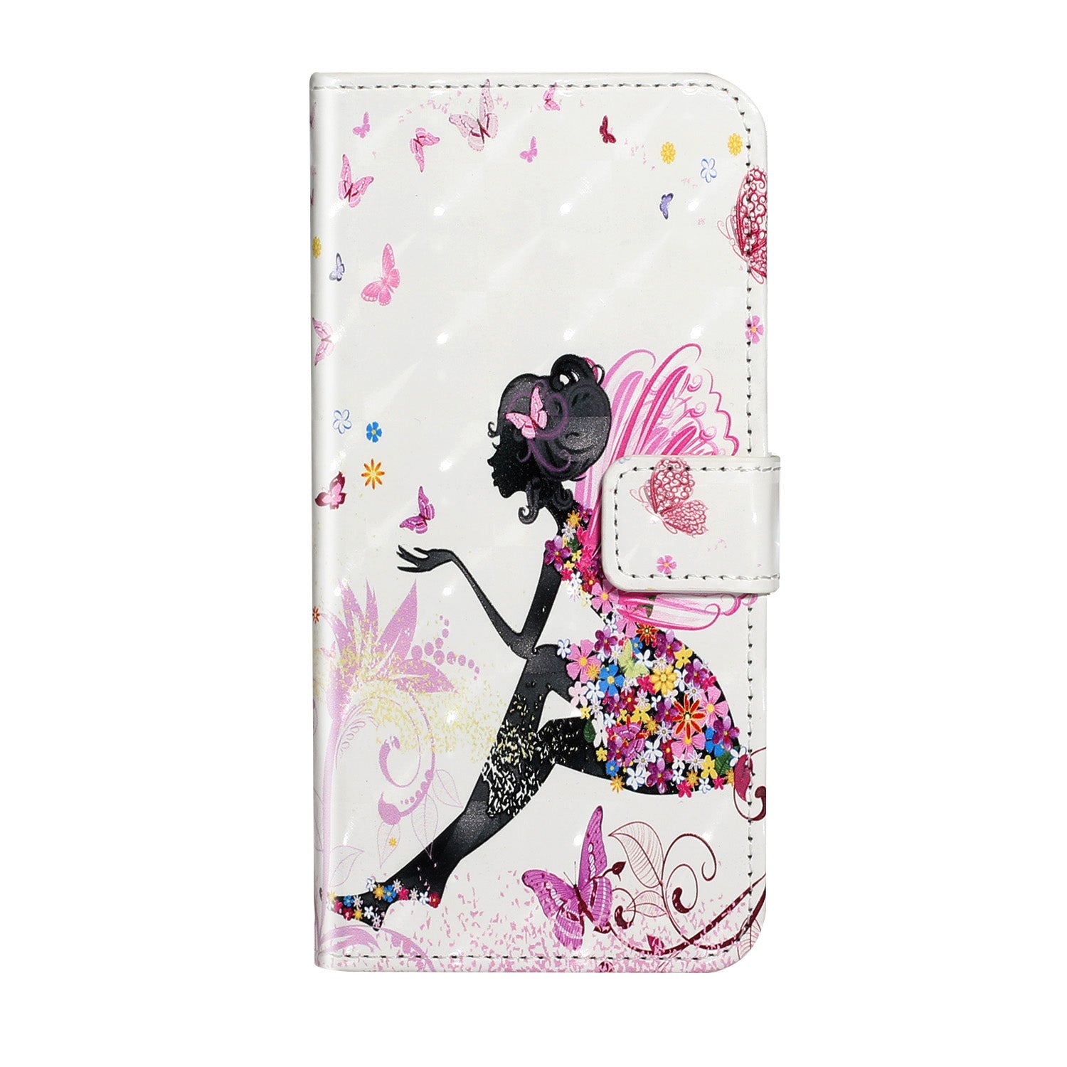 Pattern Printing Light Spot Decor Leather Case Stand Wallet Phone Cover for Samsung Galaxy S20 4G/S20 5G - Beauty