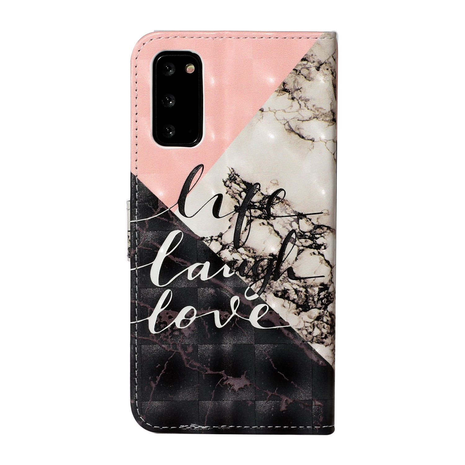 Pattern Printing Light Spot Decor Leather Case Stand Wallet Phone Cover for Samsung Galaxy S20 4G/S20 5G - Love