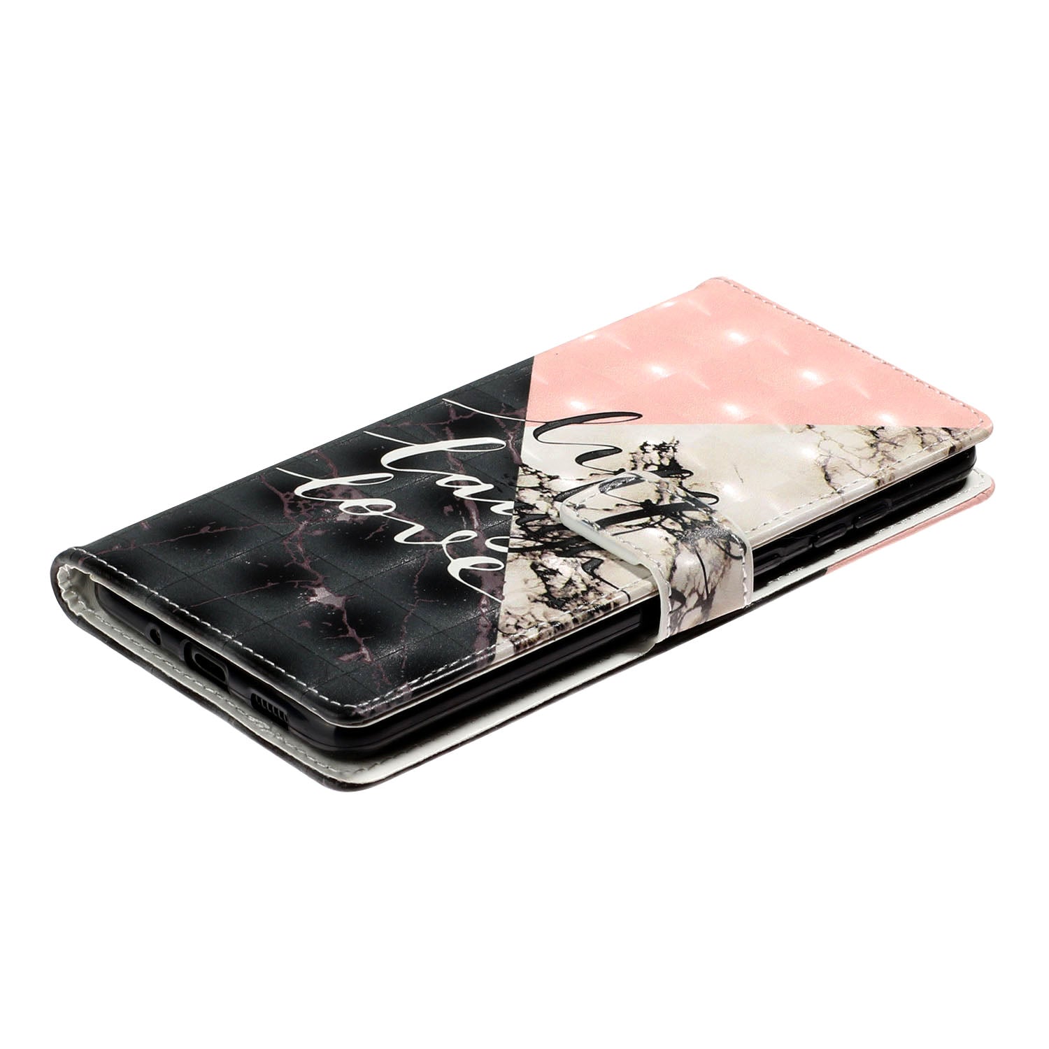 Pattern Printing Light Spot Decor Leather Case Stand Wallet Phone Cover for Samsung Galaxy S20 4G/S20 5G - Love