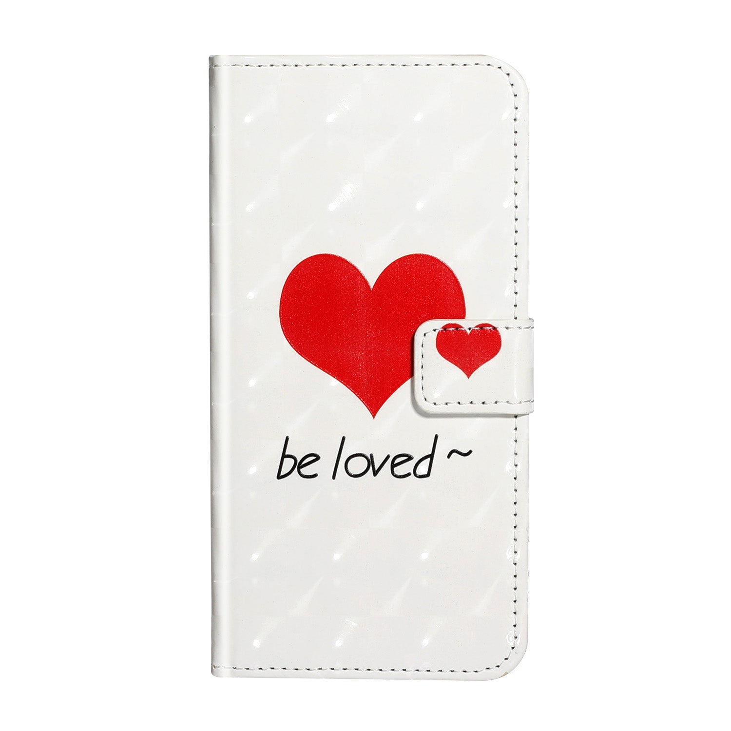 Pattern Printing Light Spot Decor Leather Case Stand Wallet Phone Cover for Samsung Galaxy S20 4G/S20 5G - Heart