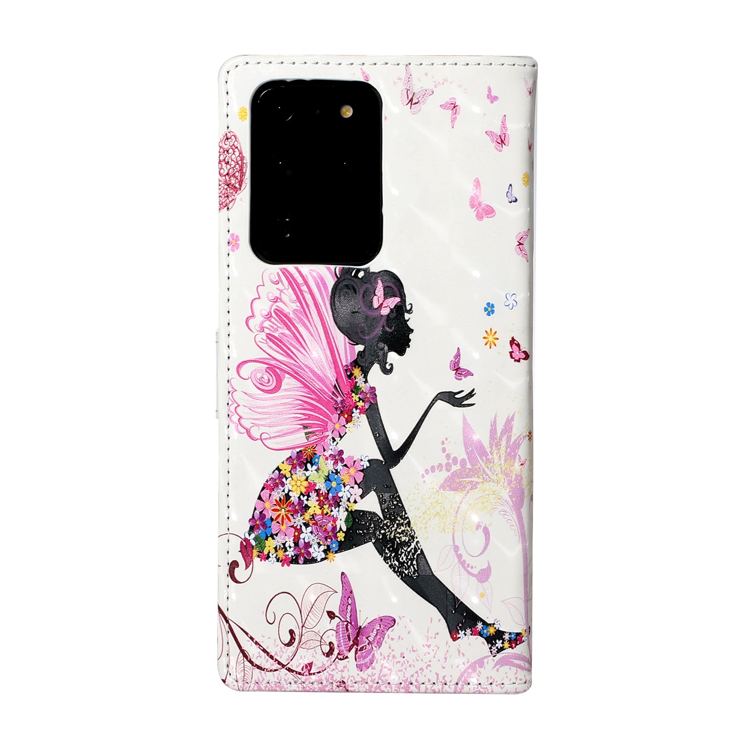 Pattern Printing Light Spot Decor Leather Case Stand Wallet Phone Cover for Samsung Galaxy S20 Ultra - Beauty