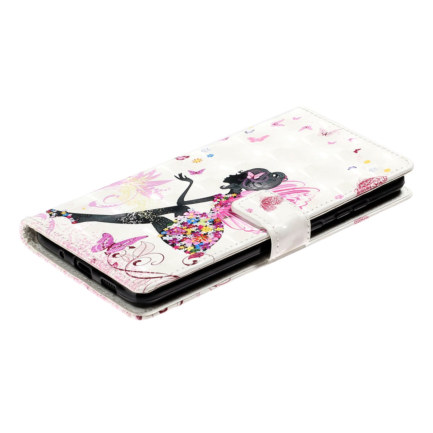 Pattern Printing Light Spot Decor Leather Case Stand Wallet Phone Cover for Samsung Galaxy S20 Ultra - Beauty