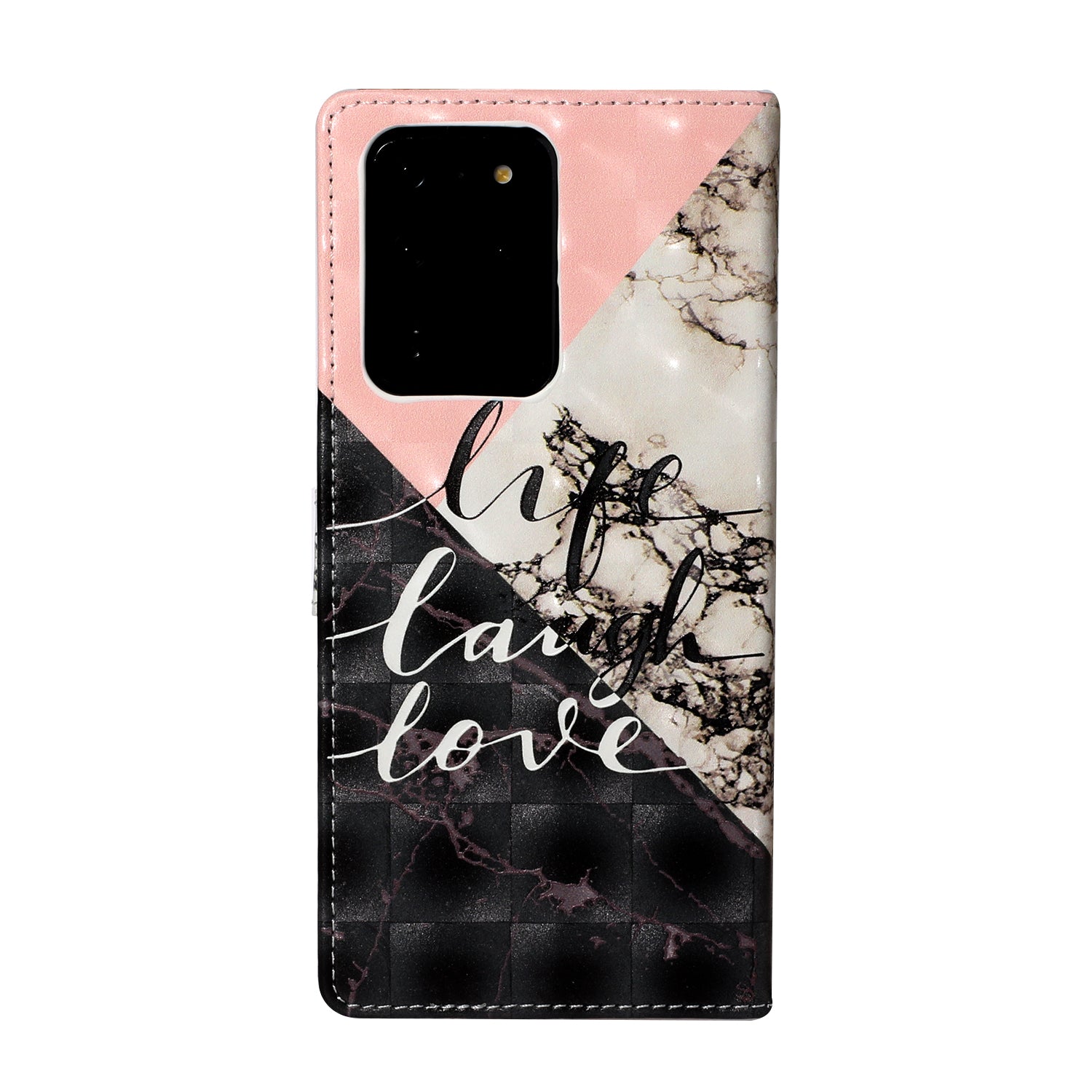 Pattern Printing Light Spot Decor Leather Case Stand Wallet Phone Cover for Samsung Galaxy S20 Ultra - Love