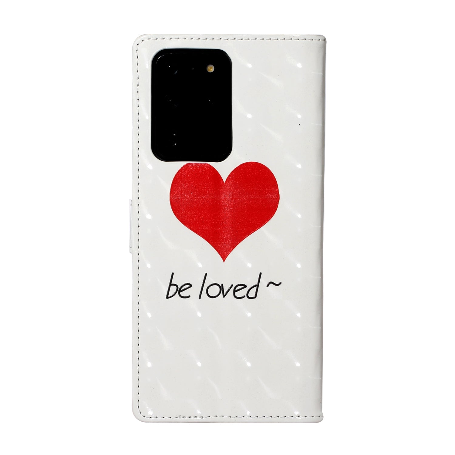 Pattern Printing Light Spot Decor Leather Case Stand Wallet Phone Cover for Samsung Galaxy S20 Ultra - Heart