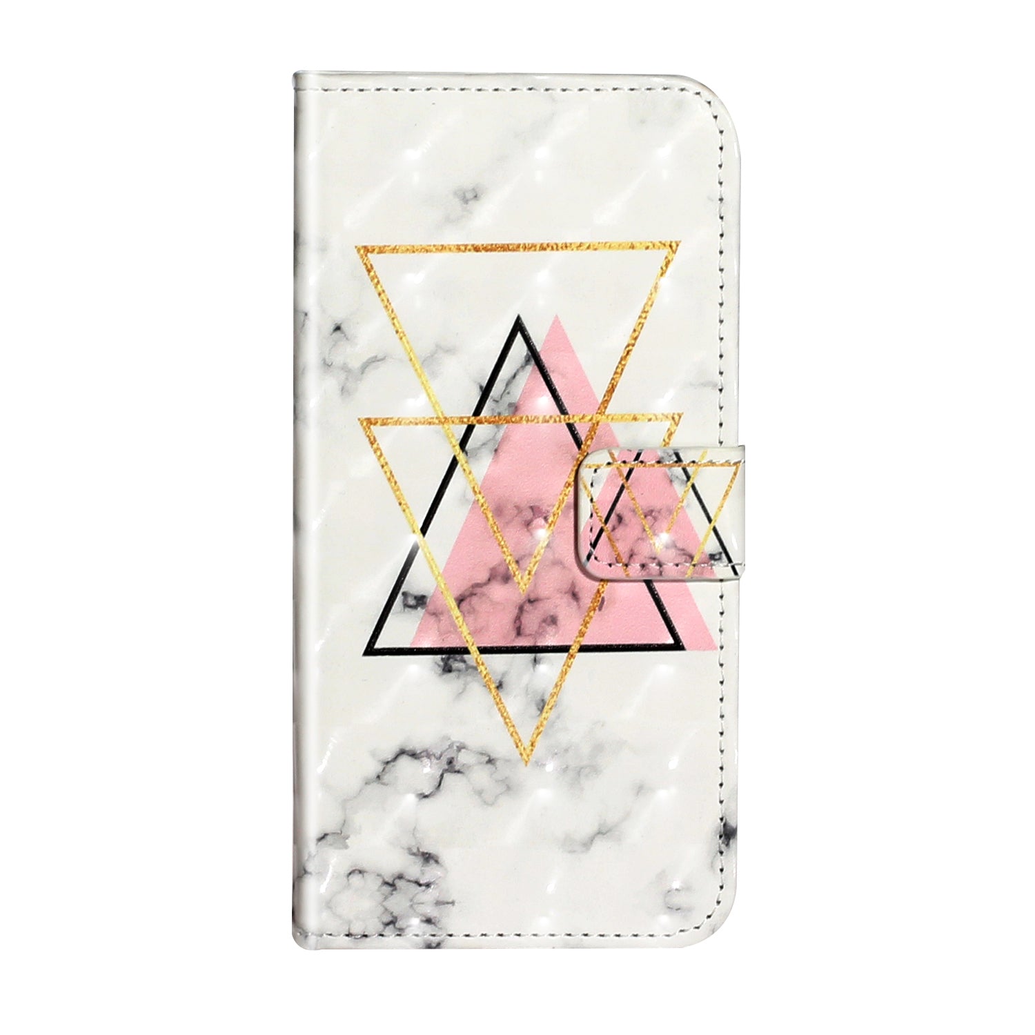 Pattern Printing Light Spot Decor Leather Case Stand Wallet Phone Cover for Samsung Galaxy S20 Plus / S20 Plus 5G - Triangle