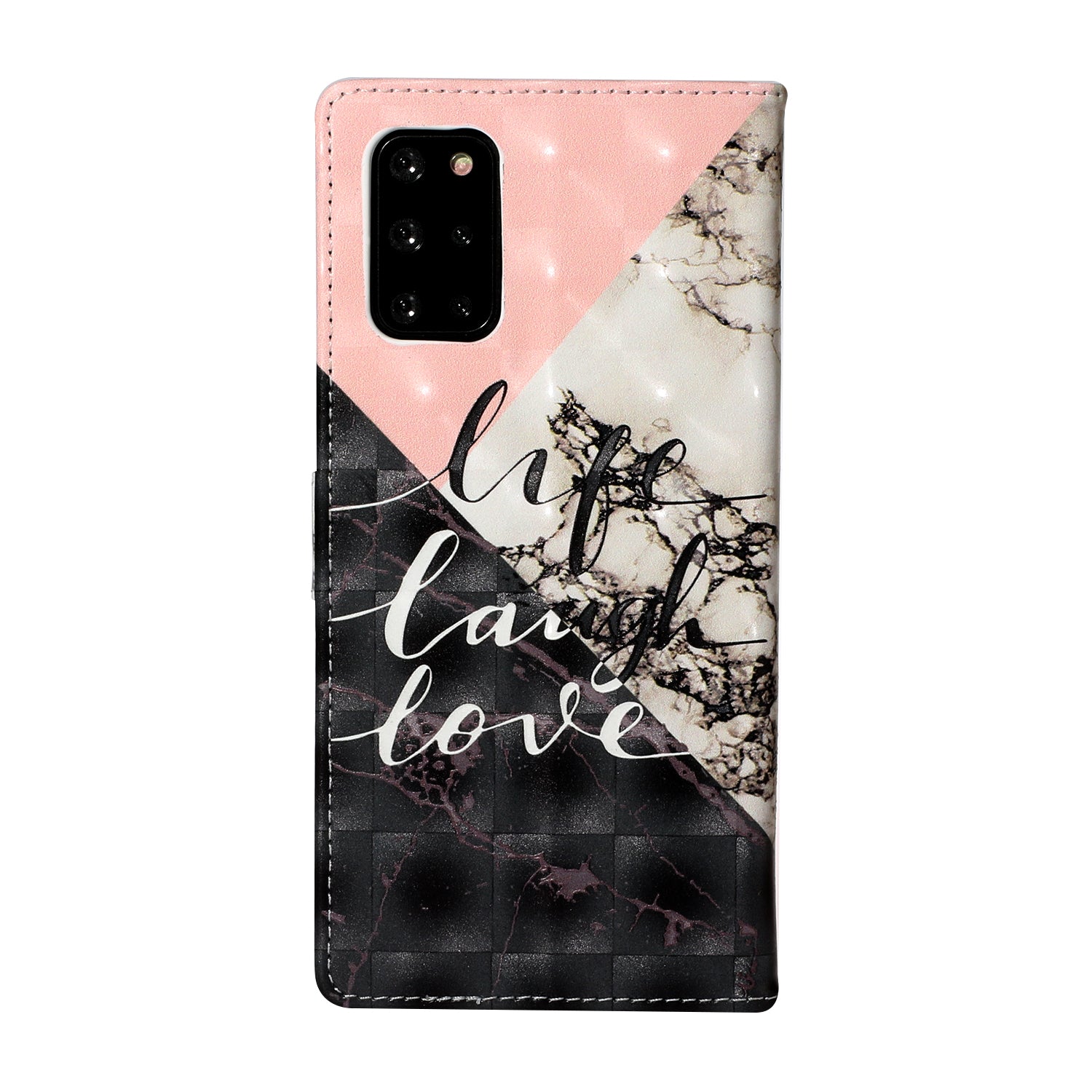 Pattern Printing Light Spot Decor Leather Case Stand Wallet Phone Cover for Samsung Galaxy S20 Plus / S20 Plus 5G - Love