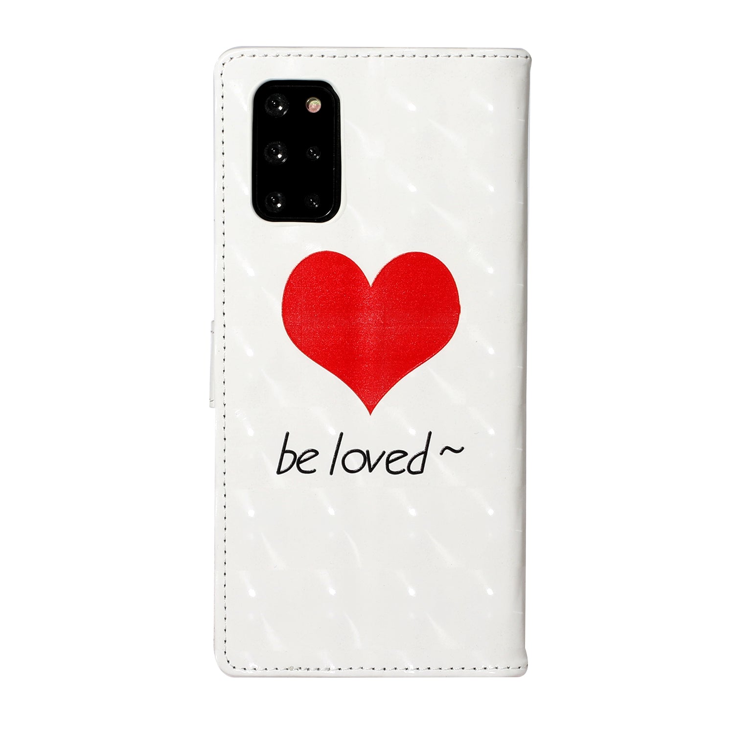 Pattern Printing Light Spot Decor Leather Case Stand Wallet Phone Cover for Samsung Galaxy S20 Plus / S20 Plus 5G - Heart