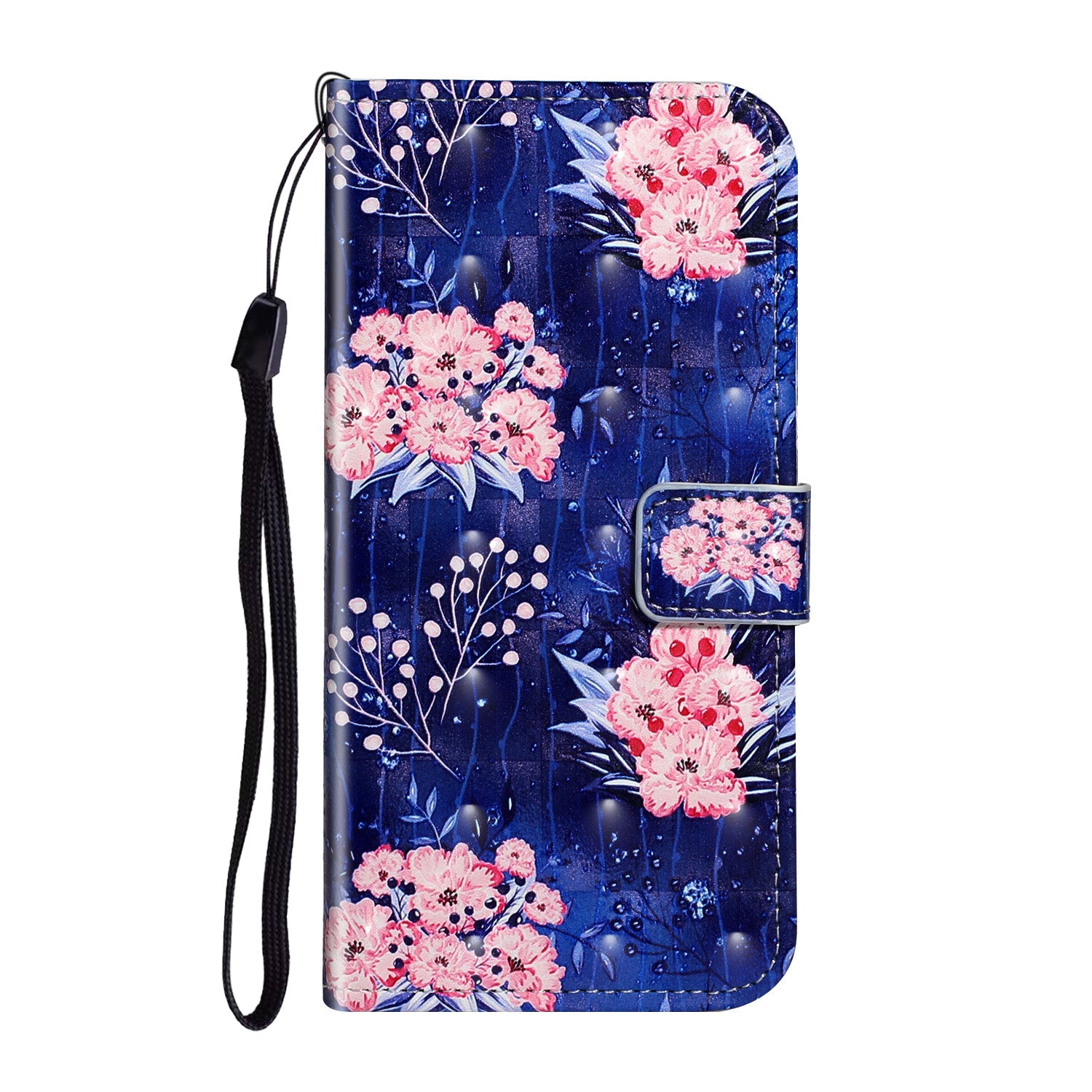 Pattern Printing Light Spot Decor Leather Case Stand Wallet Phone Cover for Samsung Galaxy S20 Ultra - Beautiful Flower