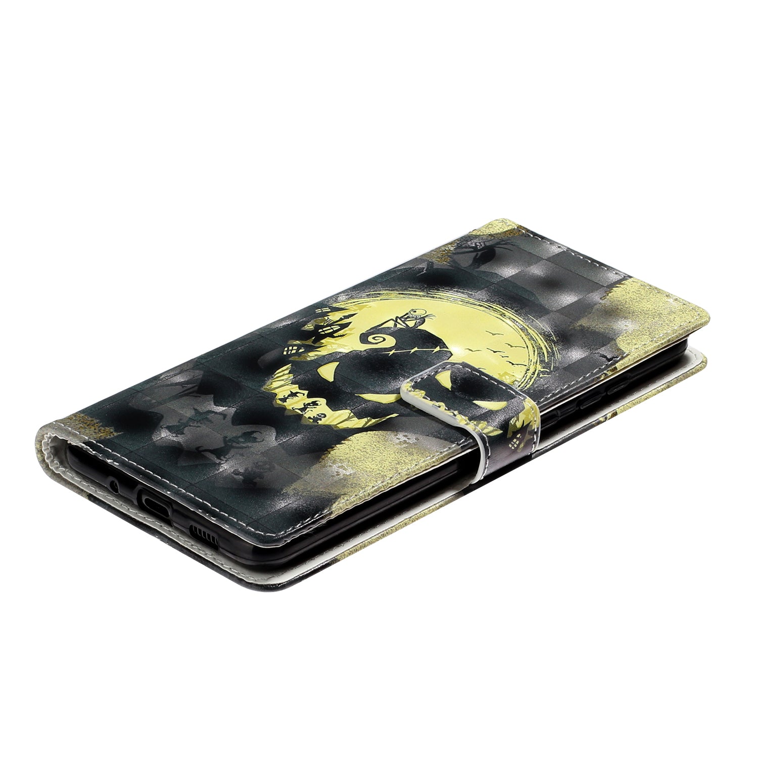 Pattern Printing Light Spot Decor Leather Case Stand Wallet Phone Cover for Samsung Galaxy S20 Ultra - Weird Pattern