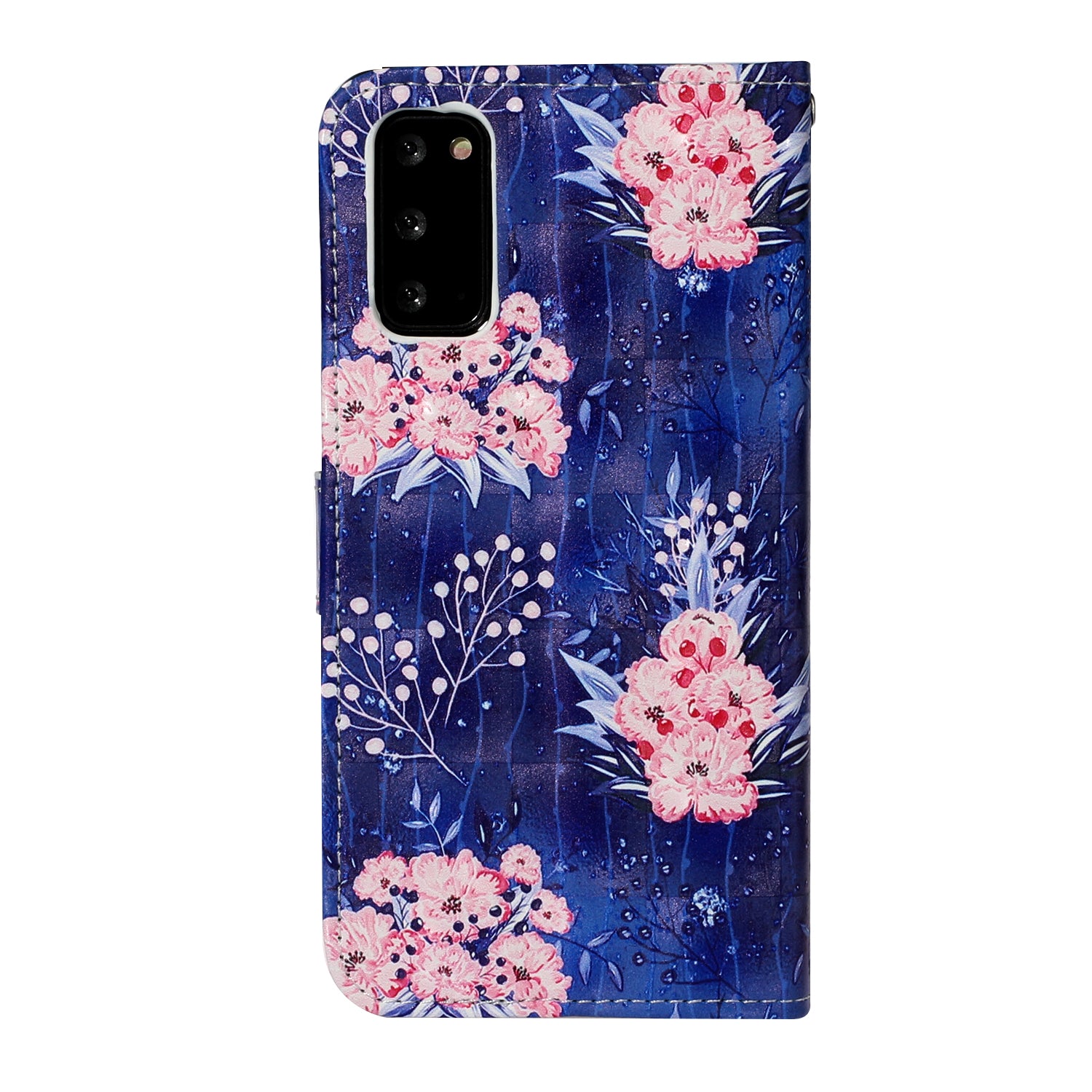 Pattern Printing Light Spot Decor Leather Case Stand Wallet Phone Cover for Samsung Galaxy S20 4G/S20 5G - Beautiful Flower