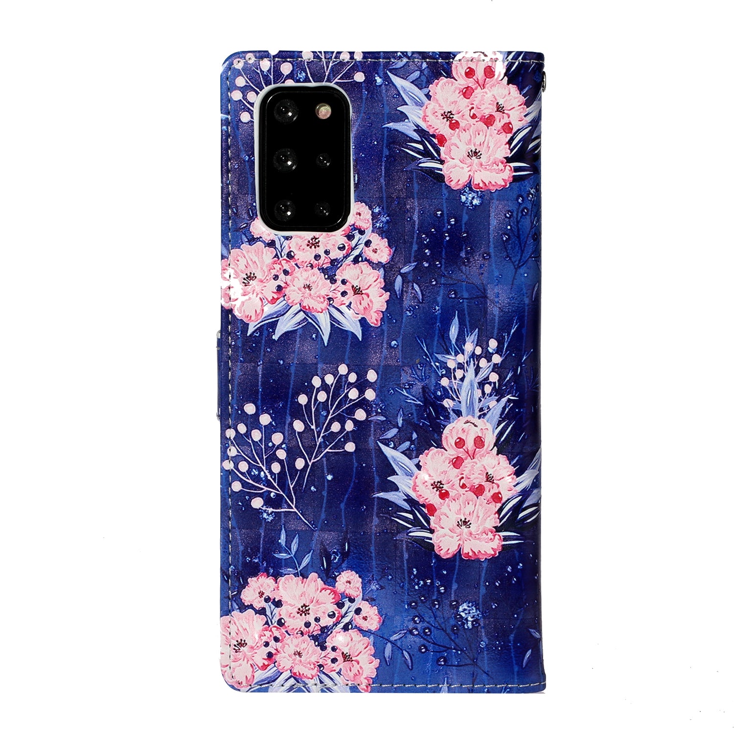 Pattern Printing Light Spot Decor Leather Case Stand Wallet Phone Cover for Samsung Galaxy S20 Plus / S20 Plus 5G - Beautiful Flower