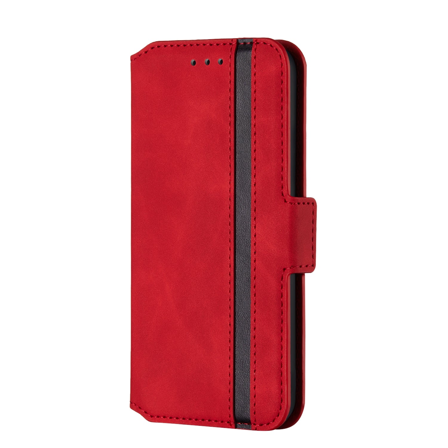 Retro Style Splicing Matte Shell Leather Phone Case with Card Slots for Samsung Galaxy S20 4G/S20 5G - Red