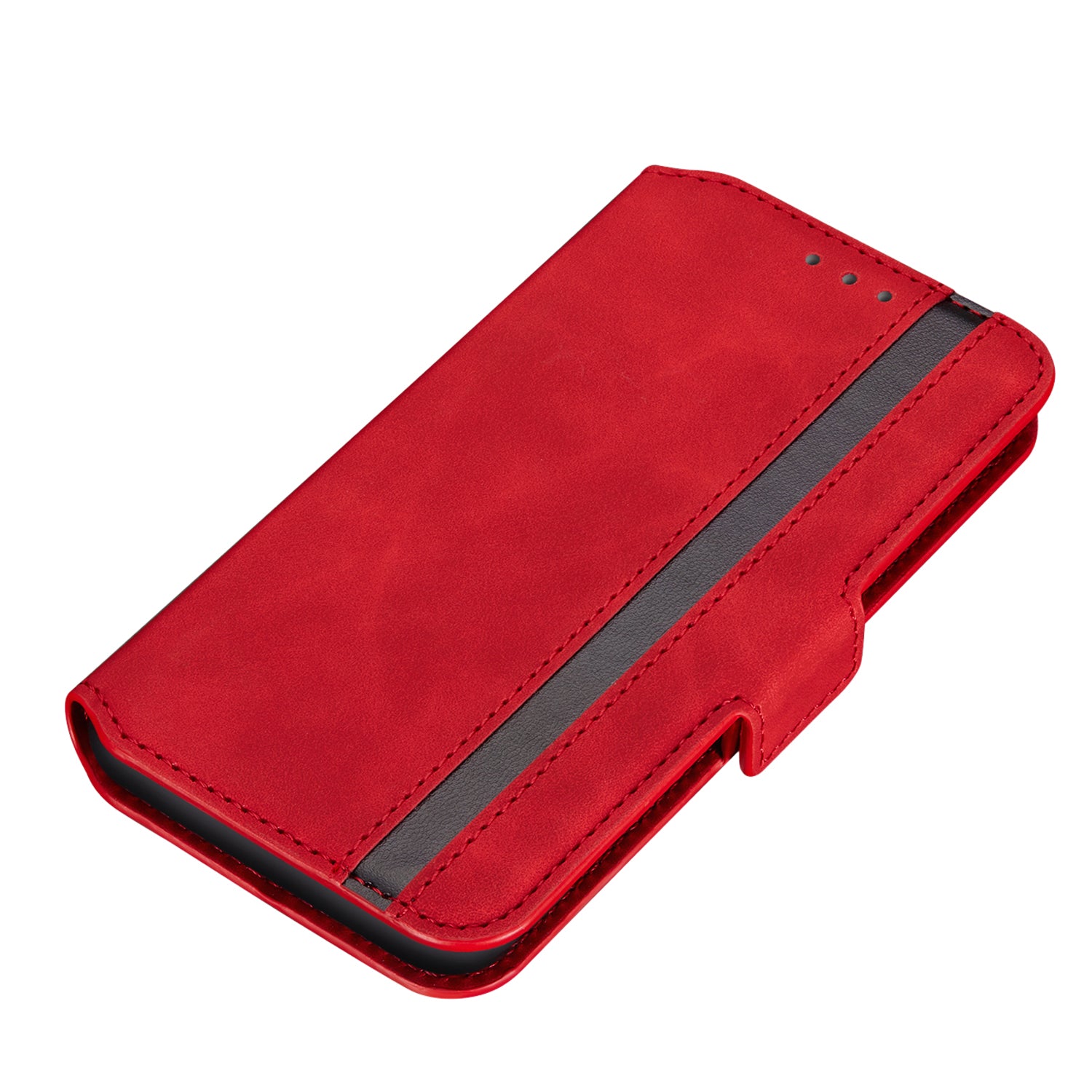 Retro Style Splicing Matte Shell Leather Phone Case with Card Slots for Samsung Galaxy S20 4G/S20 5G - Red