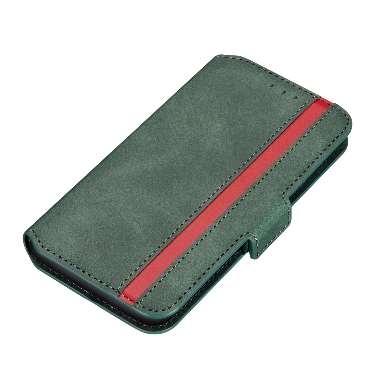 Retro Style Splicing Matte Shell Leather Phone Case with Card Slots for Samsung Galaxy S20 4G/S20 5G - Green