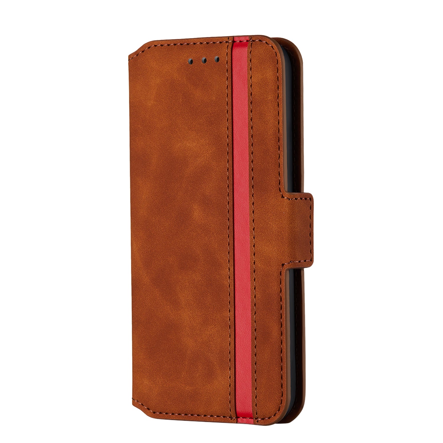 Retro Style Splicing Matte Shell Leather Phone Case with Card Slots for Samsung Galaxy S20 4G/S20 5G - Brown