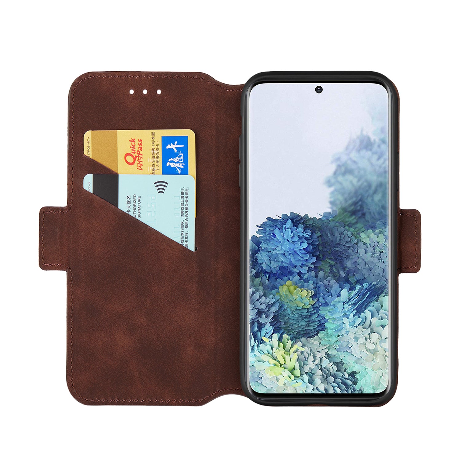 Retro Style Splicing Matte Shell Leather Phone Case with Card Slots for Samsung Galaxy S20 4G/S20 5G - Coffee