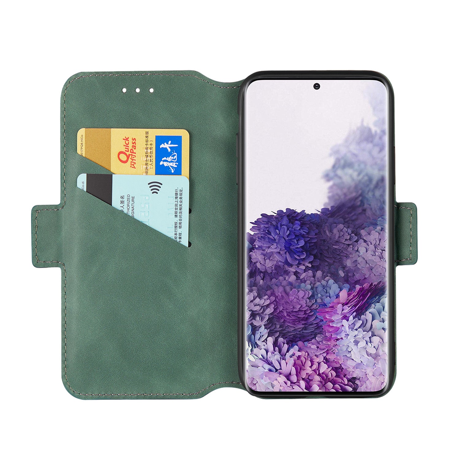 Splicing Matte Retro Style Leather Case with Card Slots for Samsung Galaxy S20 Plus/S20 Plus 5G  - Green