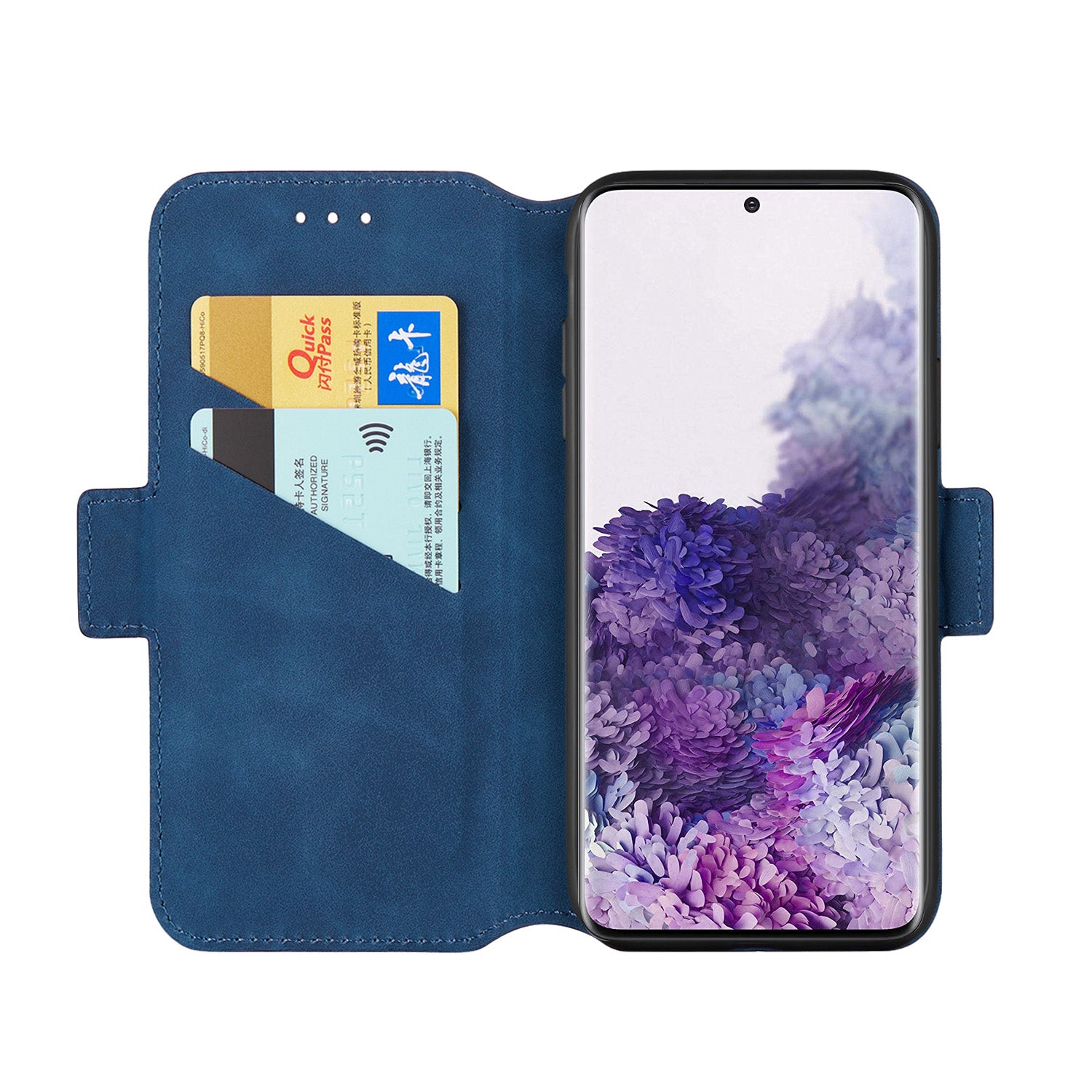 Splicing Matte Retro Style Leather Case with Card Slots for Samsung Galaxy S20 Plus/S20 Plus 5G  - Blue