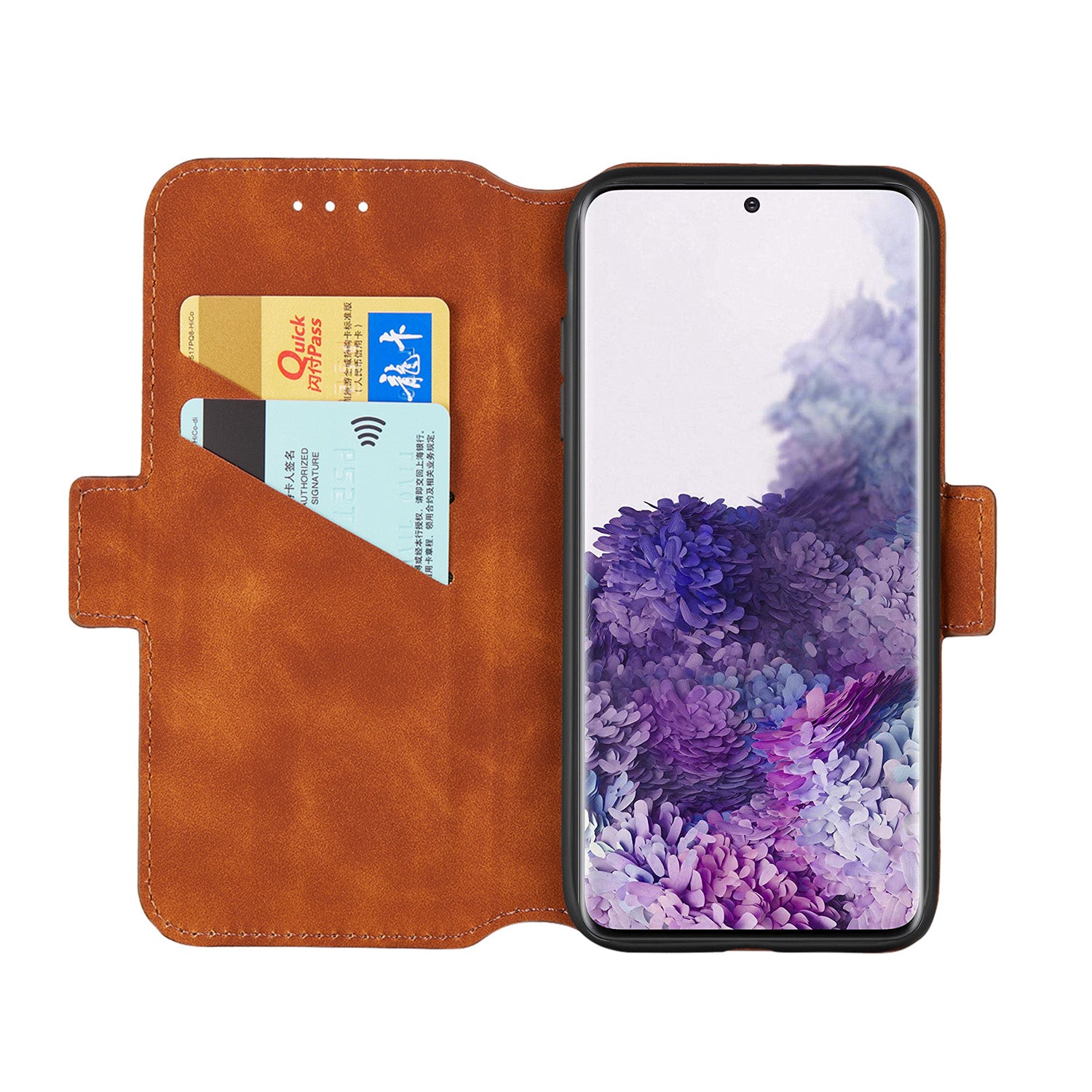 Splicing Matte Retro Style Leather Case with Card Slots for Samsung Galaxy S20 Plus/S20 Plus 5G  - Brown