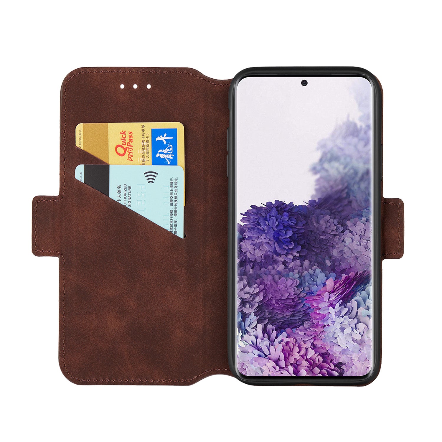 Splicing Matte Retro Style Leather Case with Card Slots for Samsung Galaxy S20 Plus/S20 Plus 5G  - Coffee