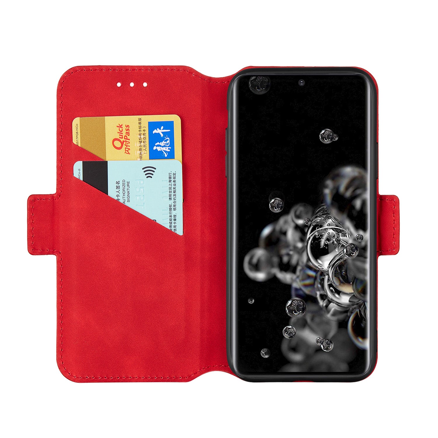 Splicing Matte Retro Style Shell Leather Case with Card Slots for Samsung Galaxy S20 Ultra - Red