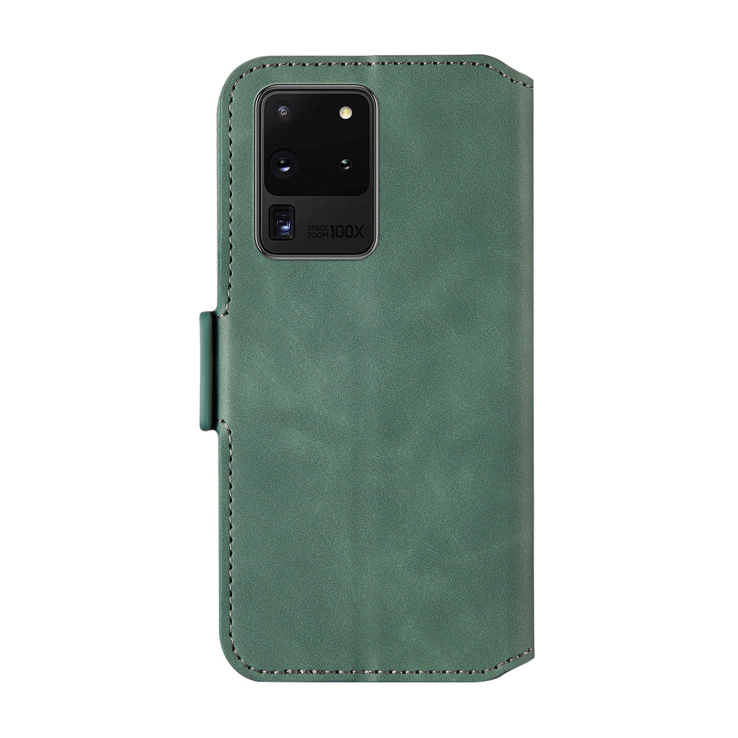 Splicing Matte Retro Style Shell Leather Case with Card Slots for Samsung Galaxy S20 Ultra - Green