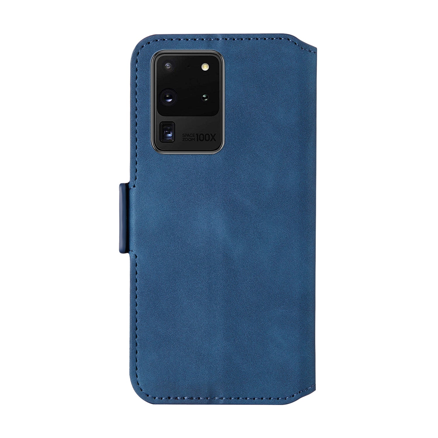 Splicing Matte Retro Style Shell Leather Case with Card Slots for Samsung Galaxy S20 Ultra - Blue