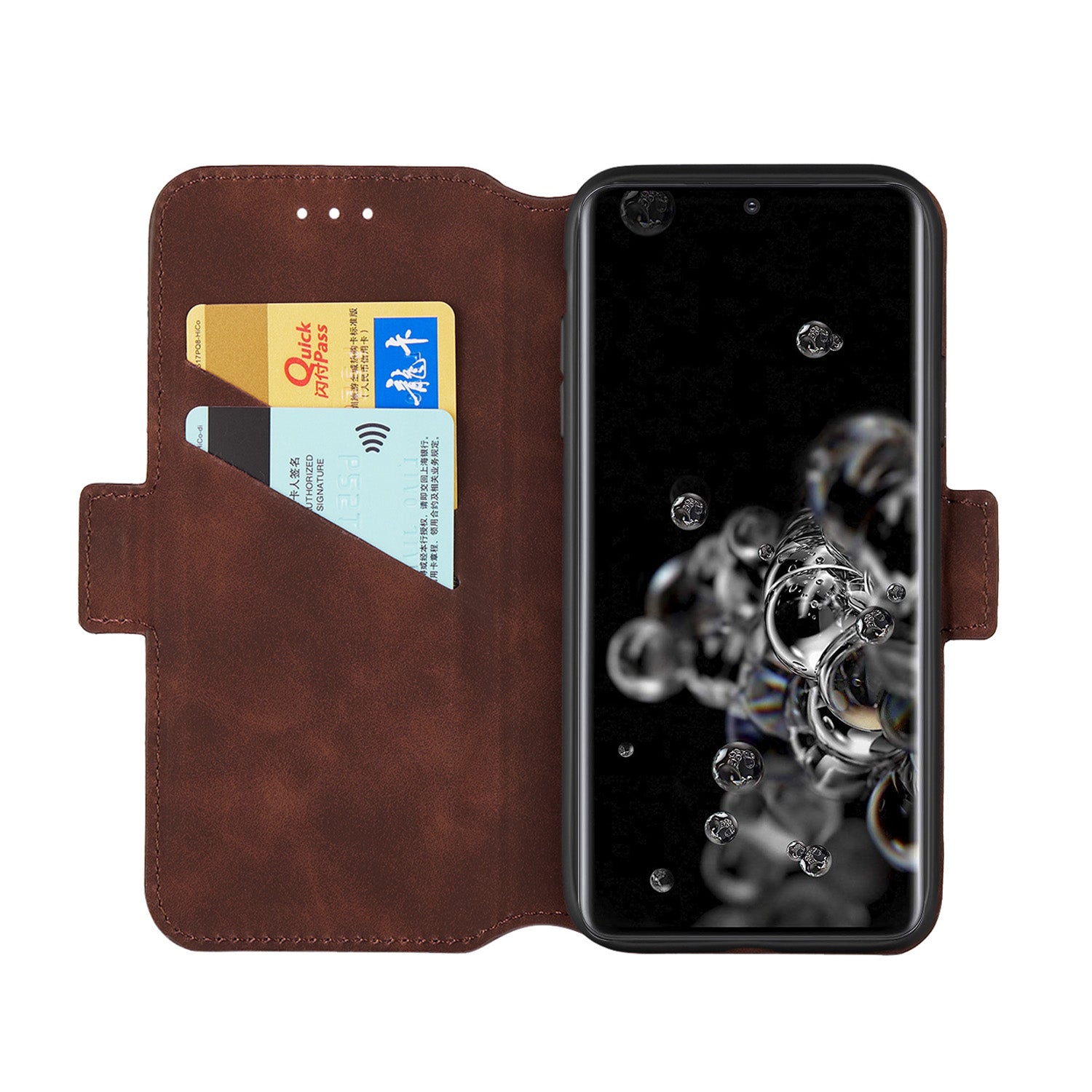 Splicing Matte Retro Style Shell Leather Case with Card Slots for Samsung Galaxy S20 Ultra - Coffee