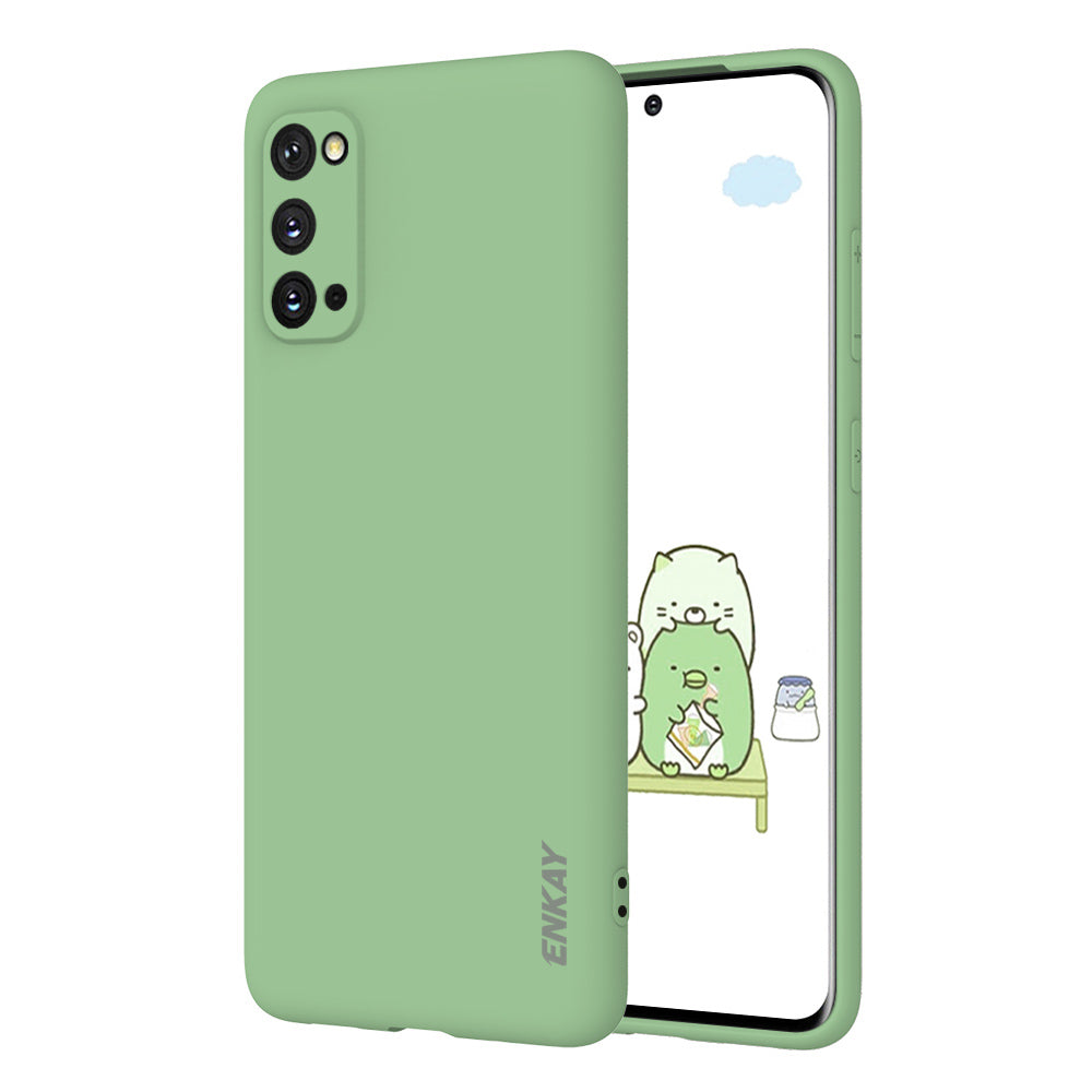 ENKAY Simple Soft TPU Case with Full Covering Curved PET Screen Protector for Samsung Galaxy S20 4G/S20 5G - Green