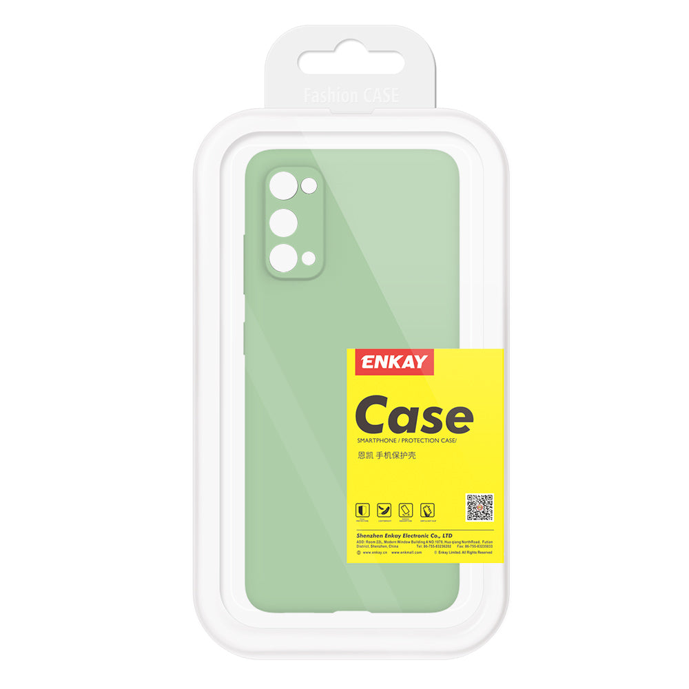 ENKAY Simple Soft TPU Case with Full Covering Curved PET Screen Protector for Samsung Galaxy S20 4G/S20 5G - Green