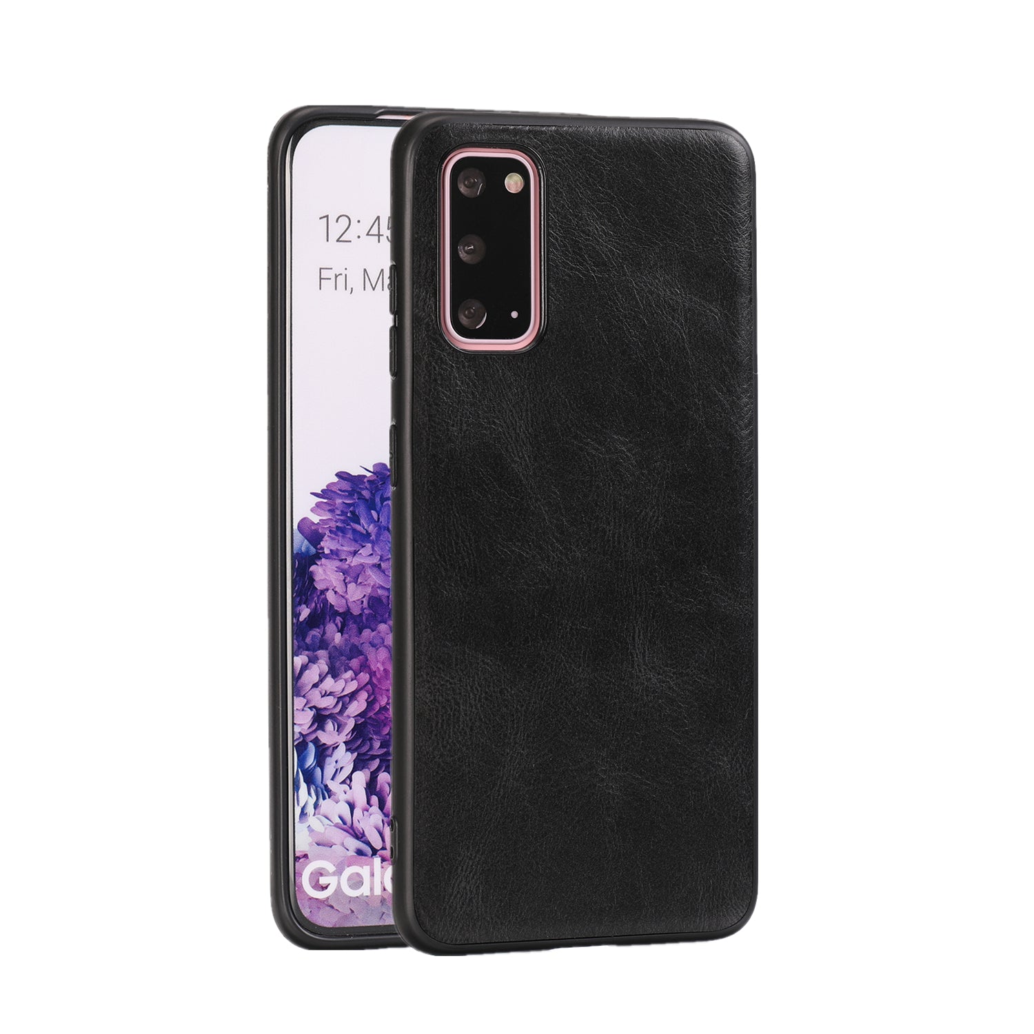 Crazy Horse Texture PU Leather Coated TPU Cover for Samsung Galaxy S20 4G/S20 5G - Black