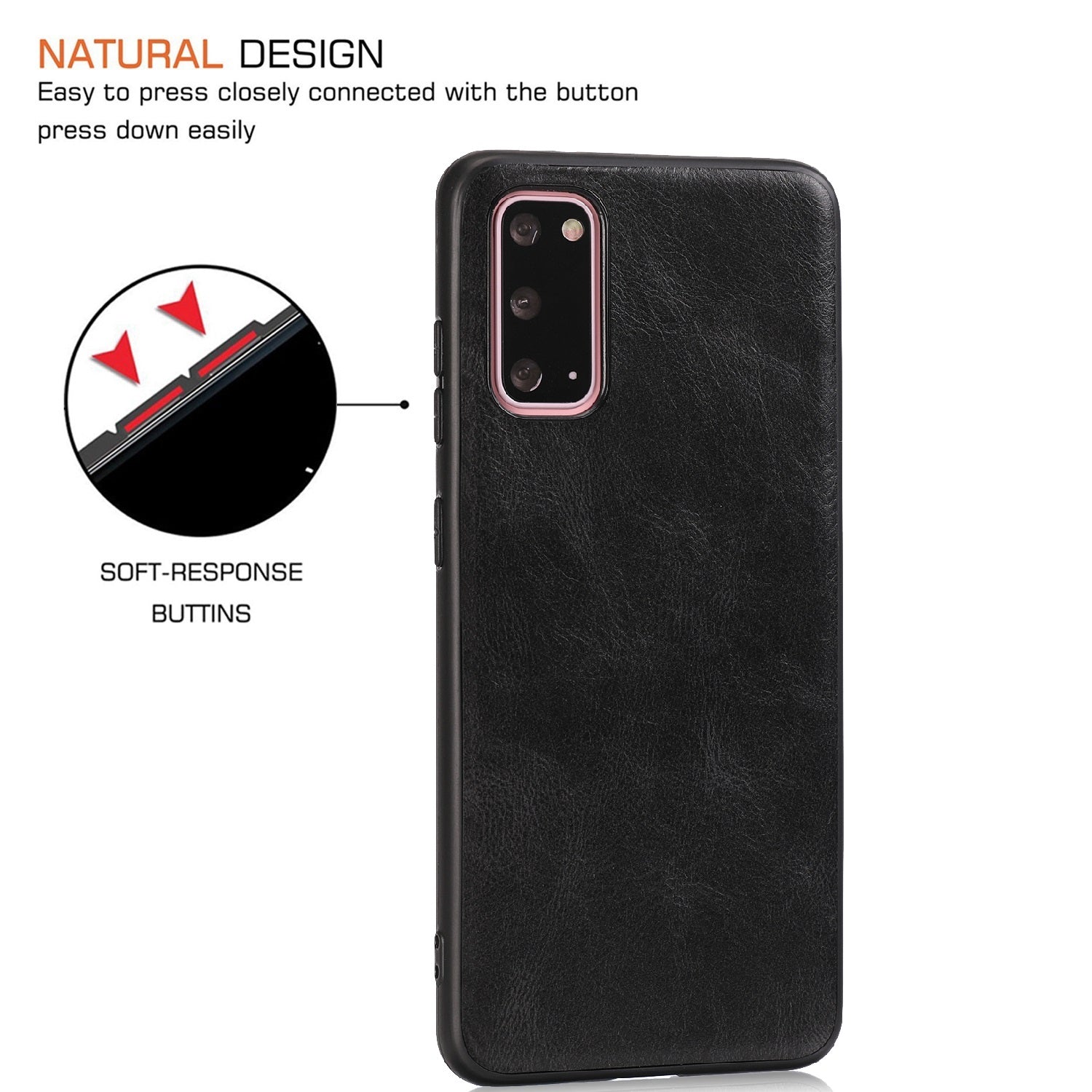 Crazy Horse Texture PU Leather Coated TPU Cover for Samsung Galaxy S20 4G/S20 5G - Black